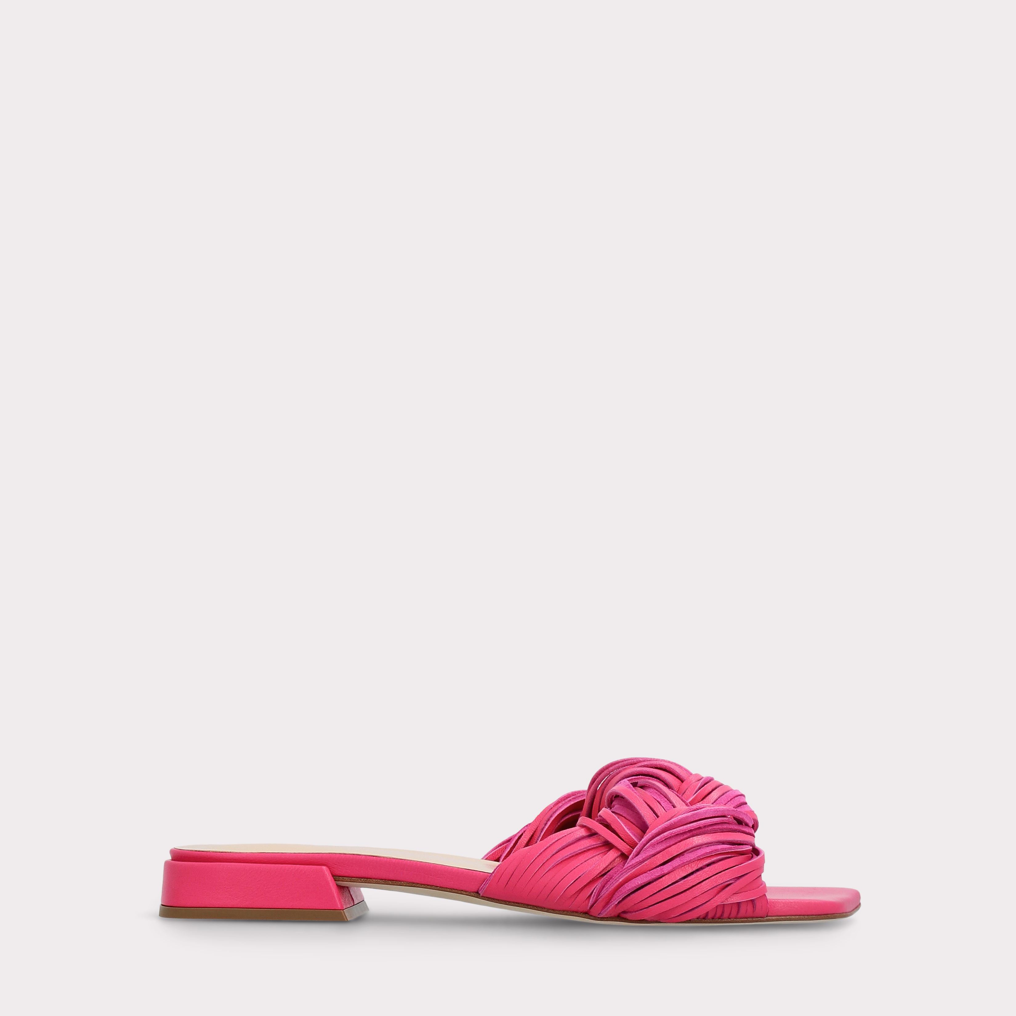 LEXI CYCLAMEN LEATHER AND SUEDE MULES