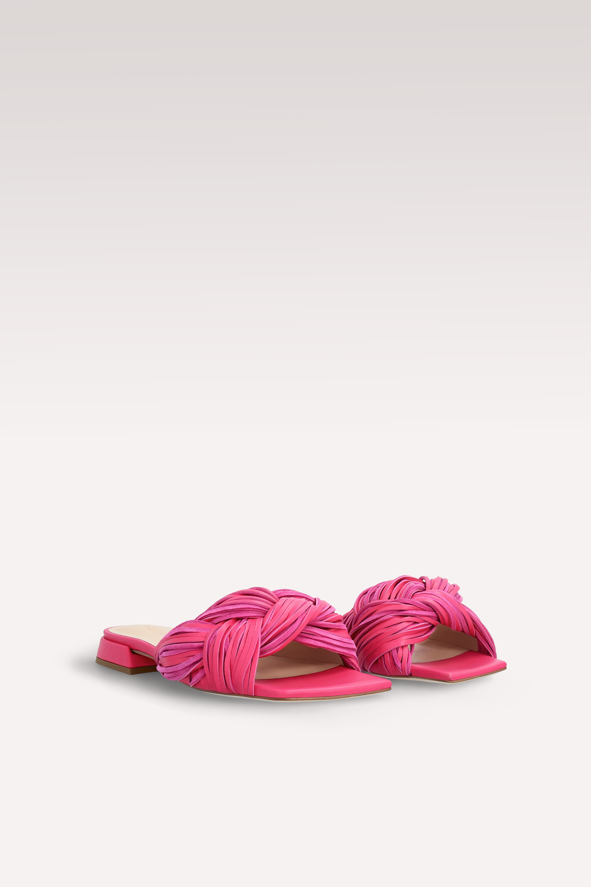 LEXI CYCLAMEN LEATHER AND SUEDE MULES
