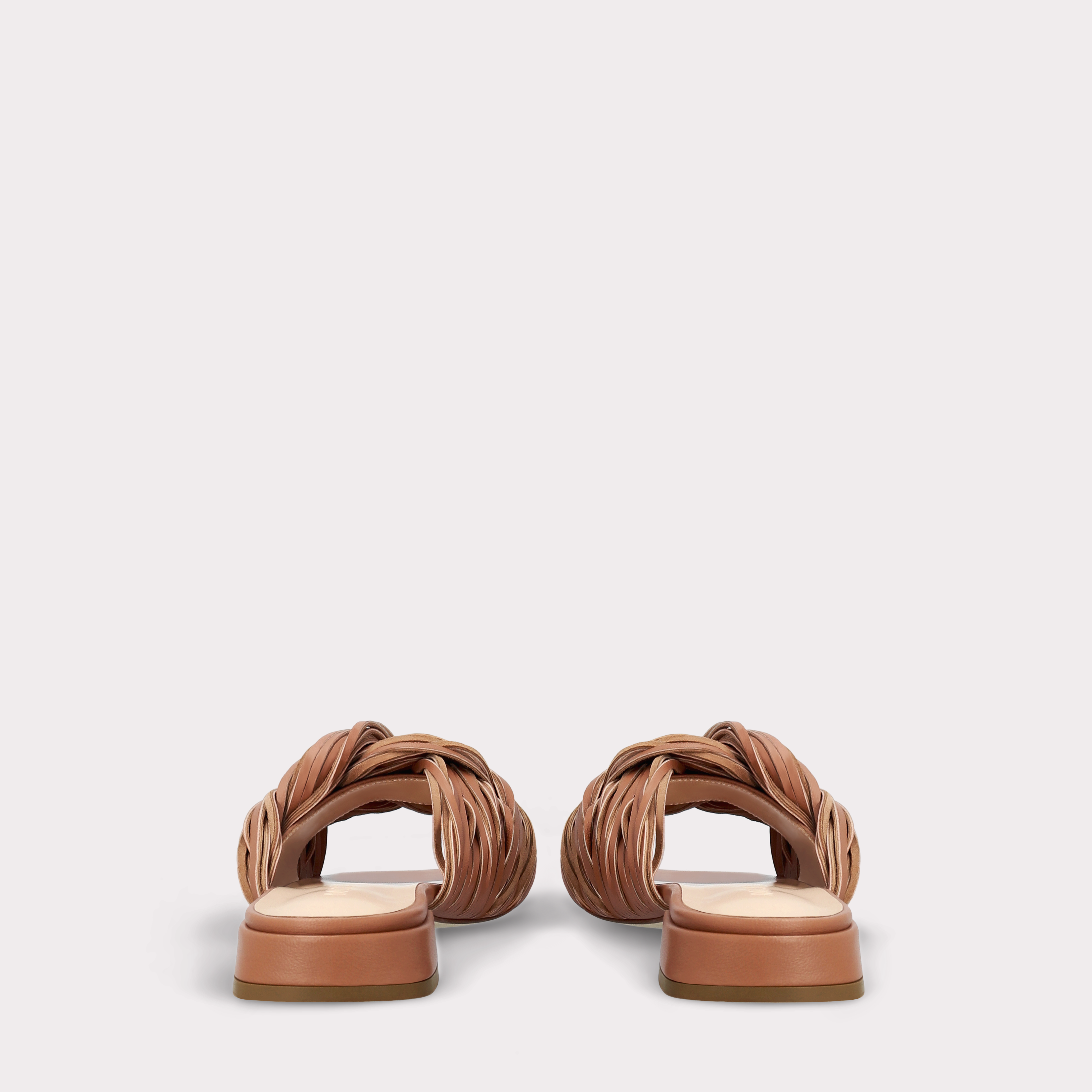 LEXI BROWN LEATHER AND SUEDE MULES