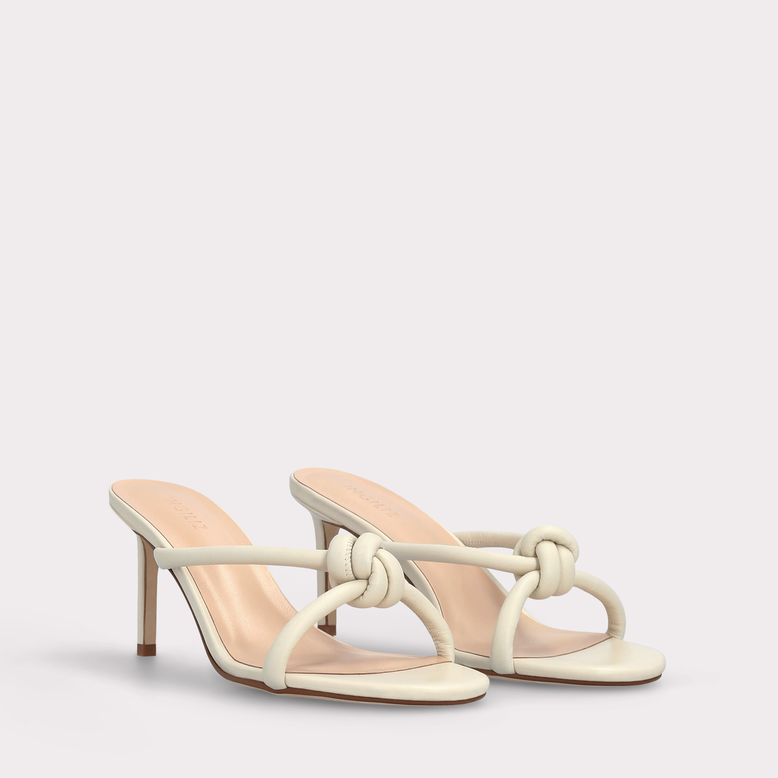 HEIDI BEIGE LEATHER MULES