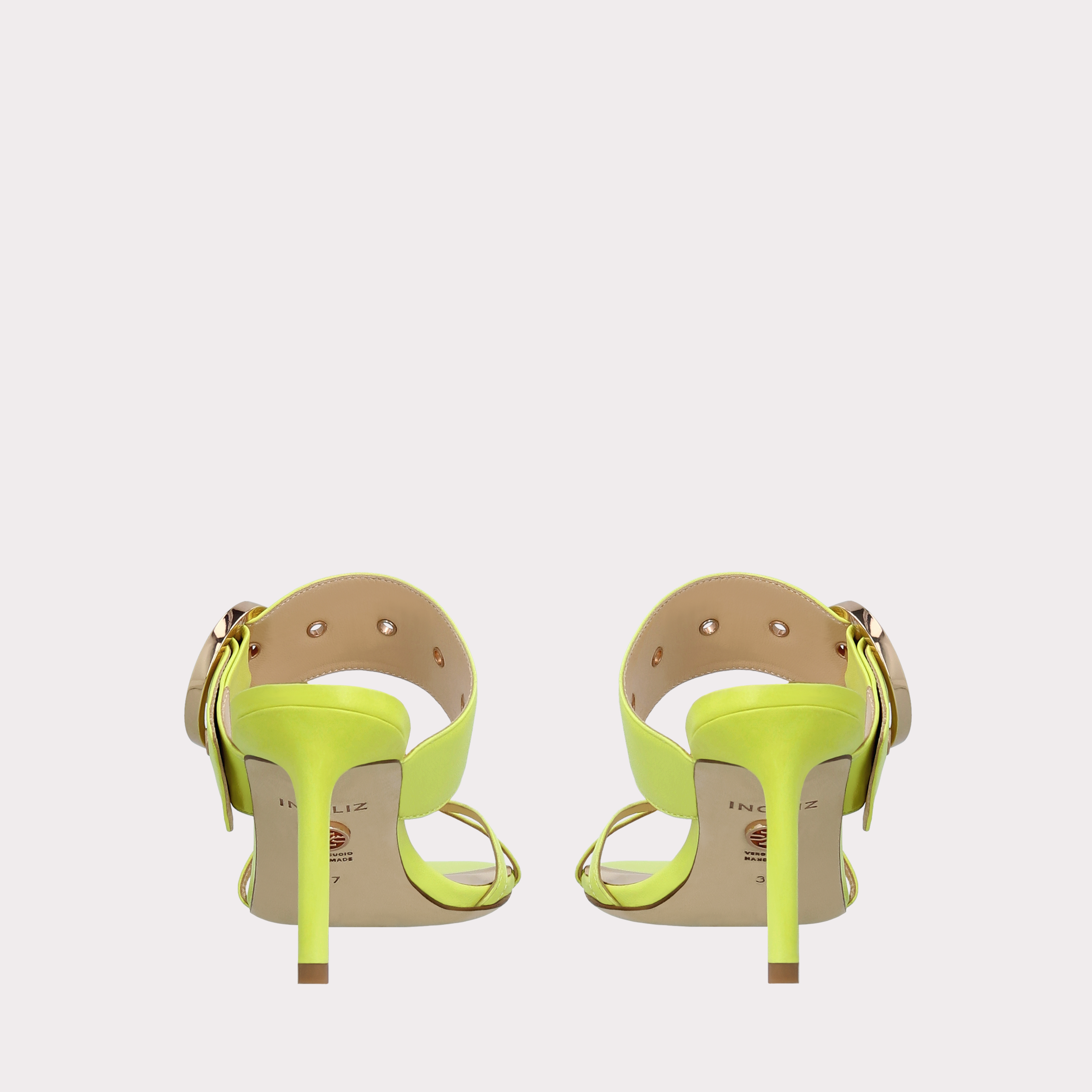 ARIANA YELLOW LEATHER MULES