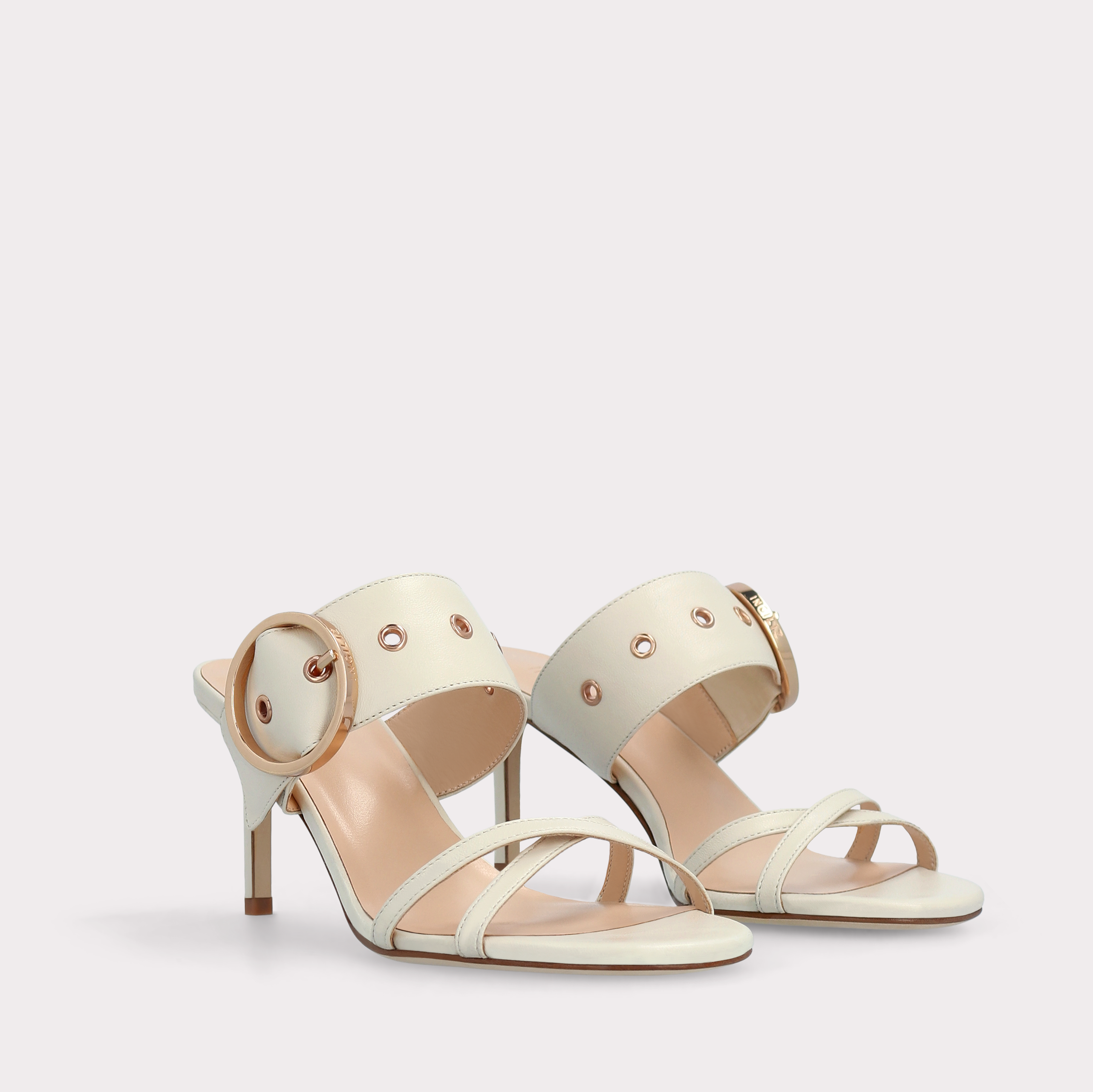 ARIANA BEIGE LEATHER MULES