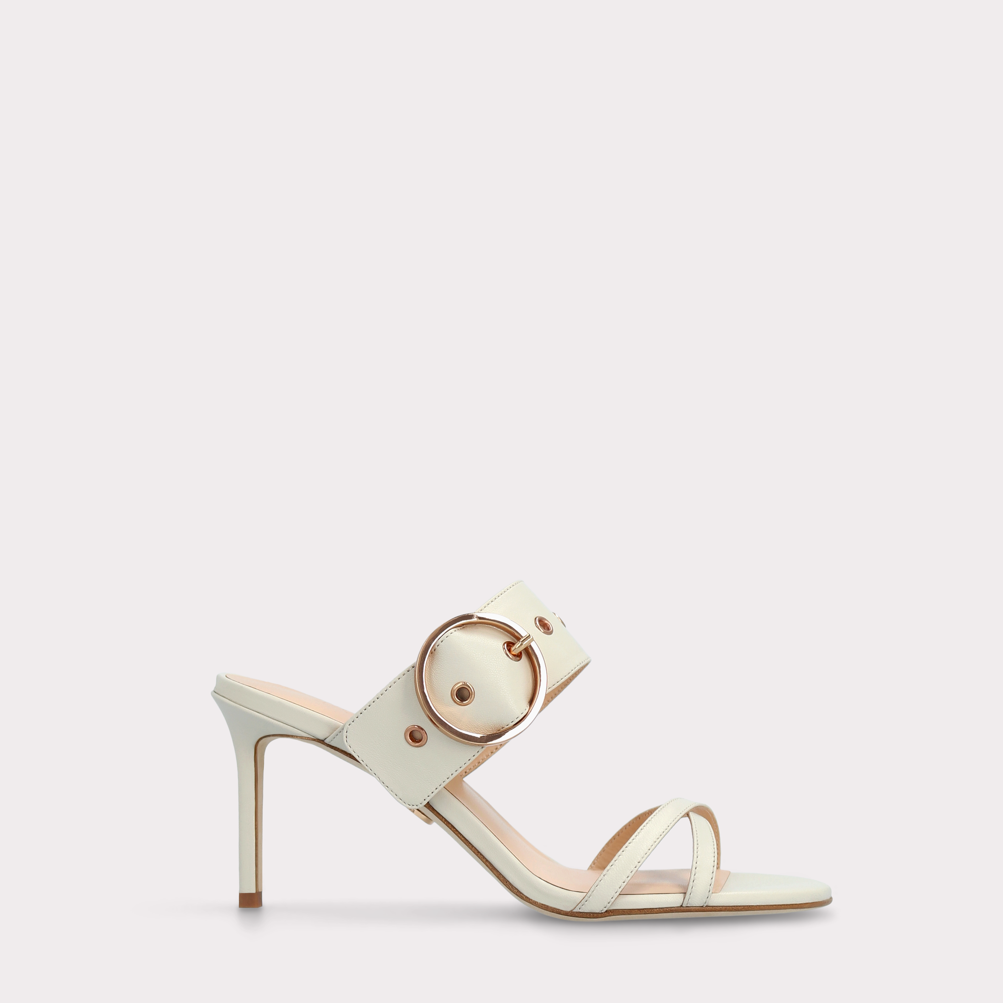 ARIANA BEIGE LEATHER MULES