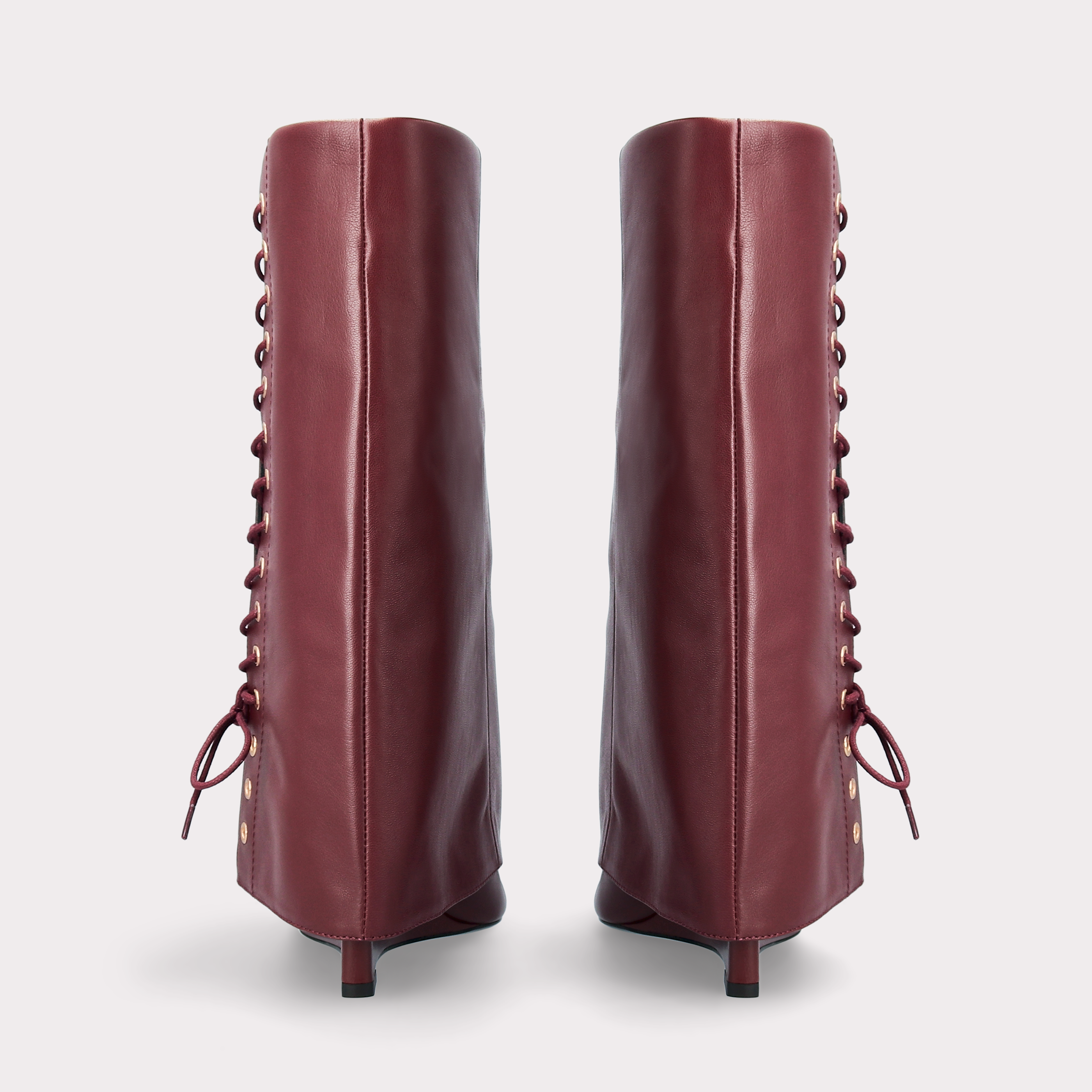 ZEUDI 03 BURGUNDY SMOOTH LEATHER EDGE HEEL  BOOTS