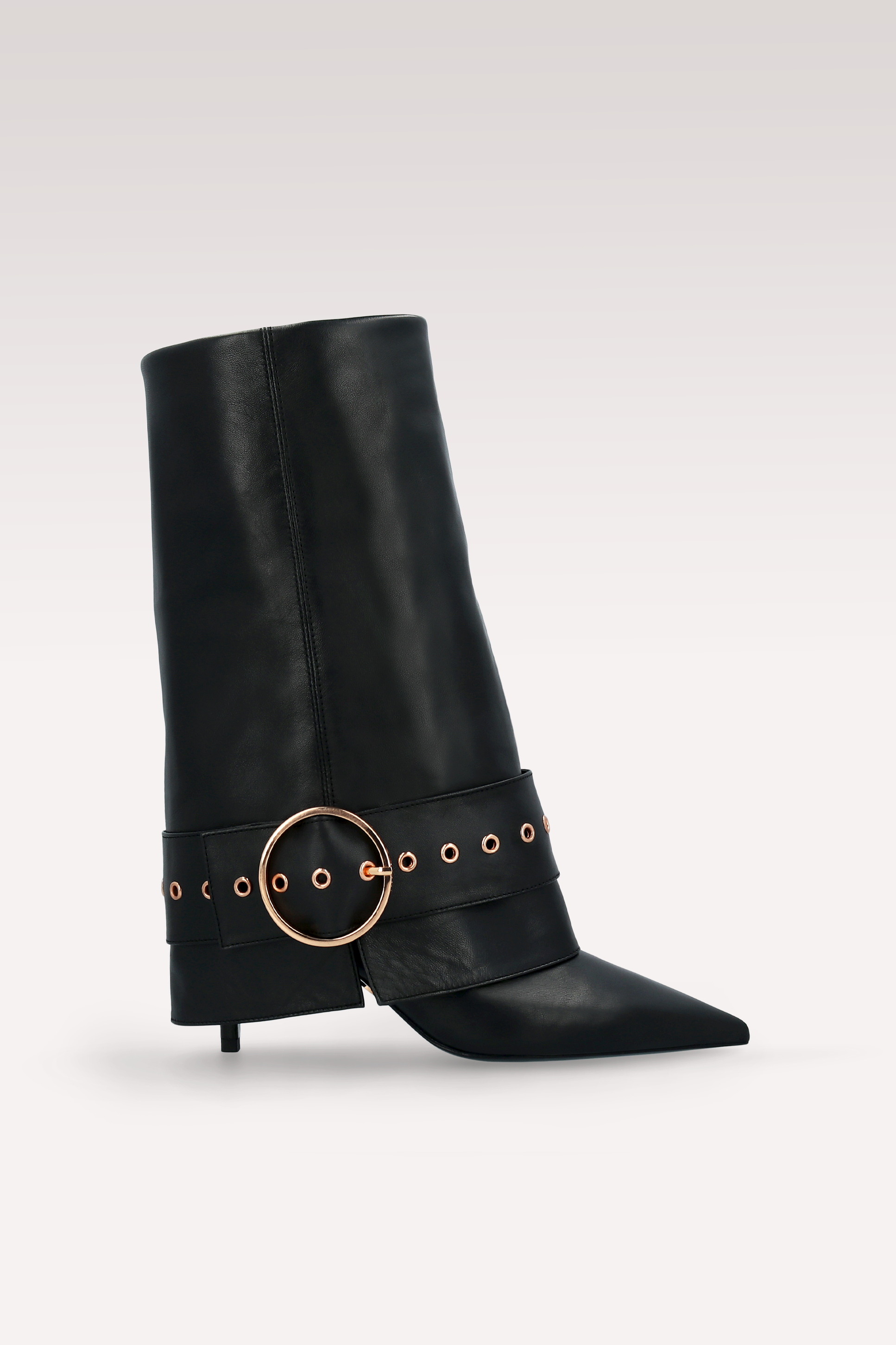 MIA 06 BLACK SMOOTH LEATHER  BOOTS