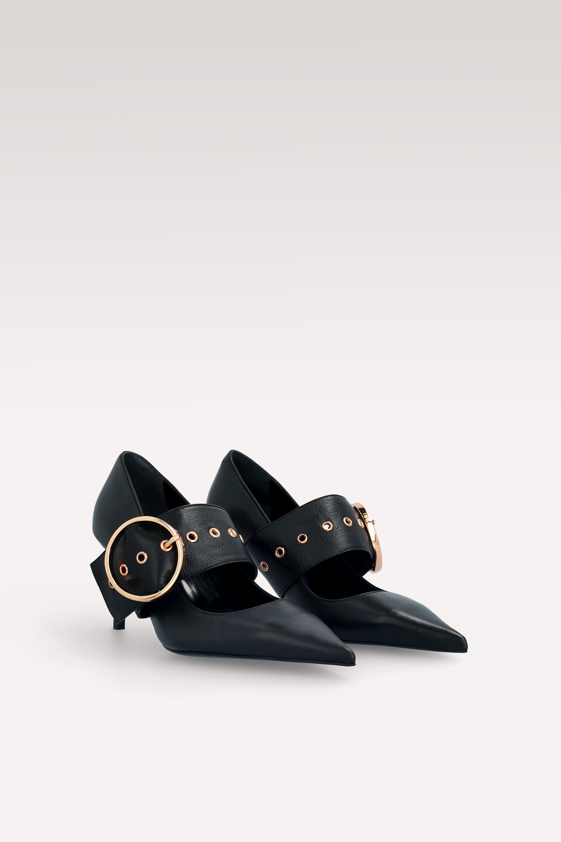 MIA 05 BLACK SMOOTH LEATHER PUMPS