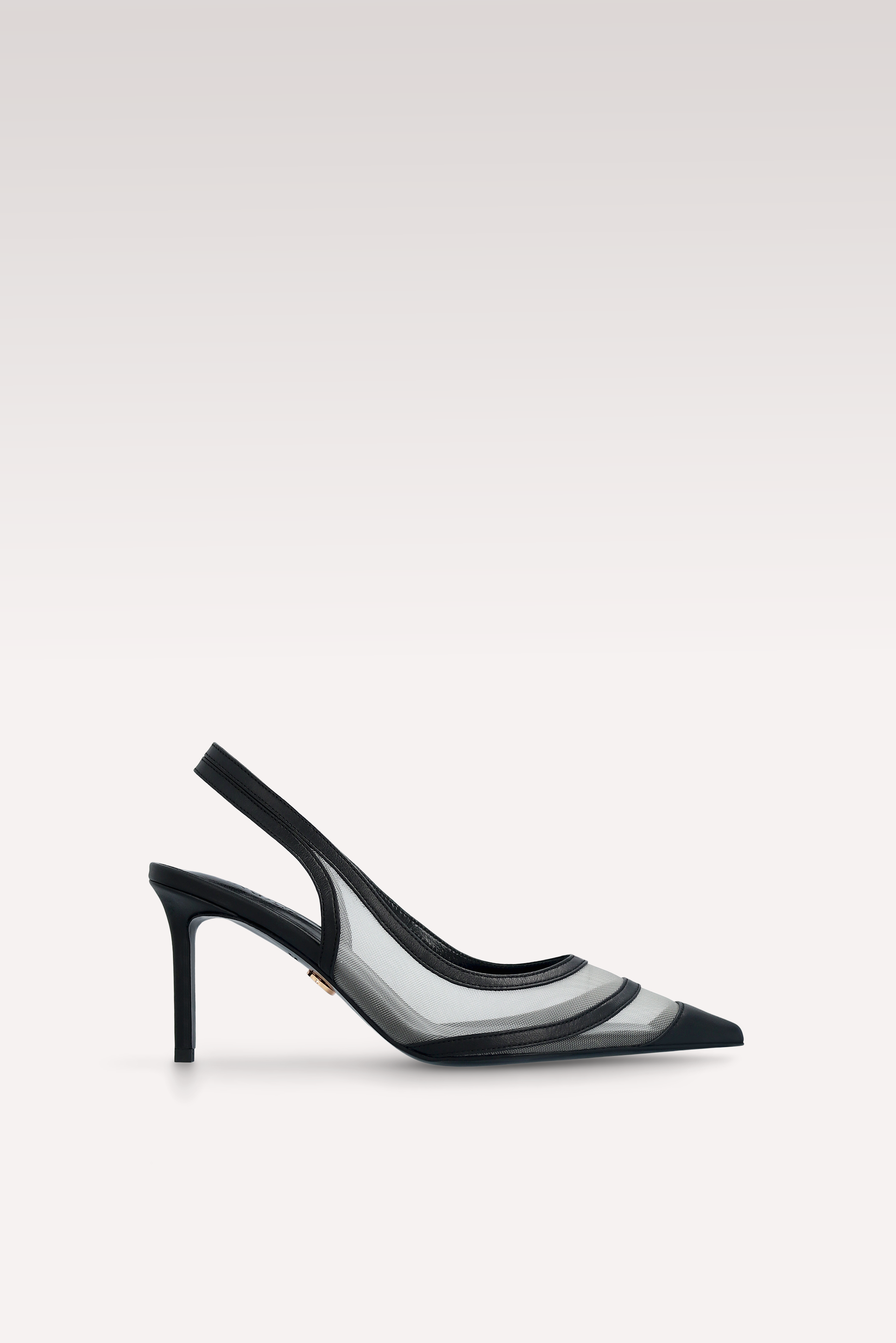 SIENNA BLACK LEATHER AND MESH PUMPS