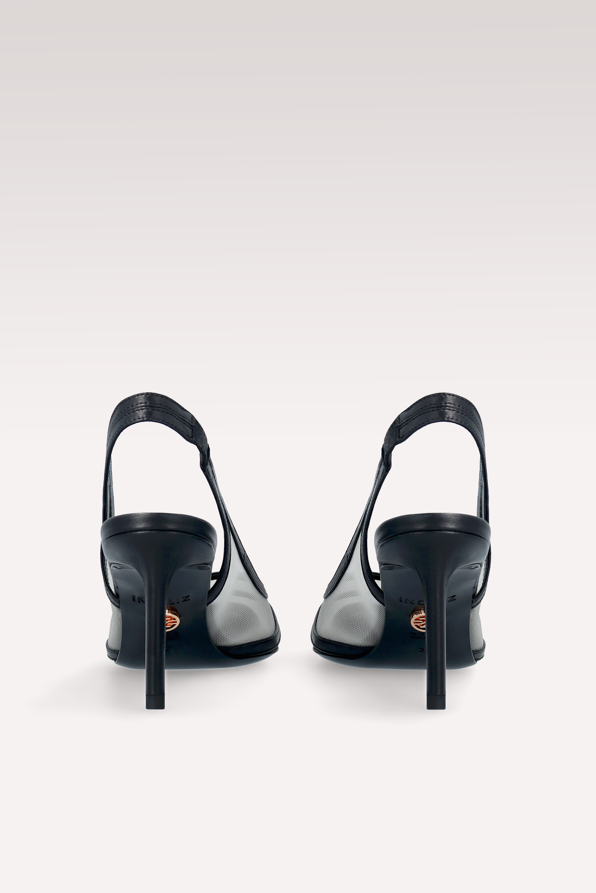 SIENNA BLACK LEATHER AND MESH PUMPS