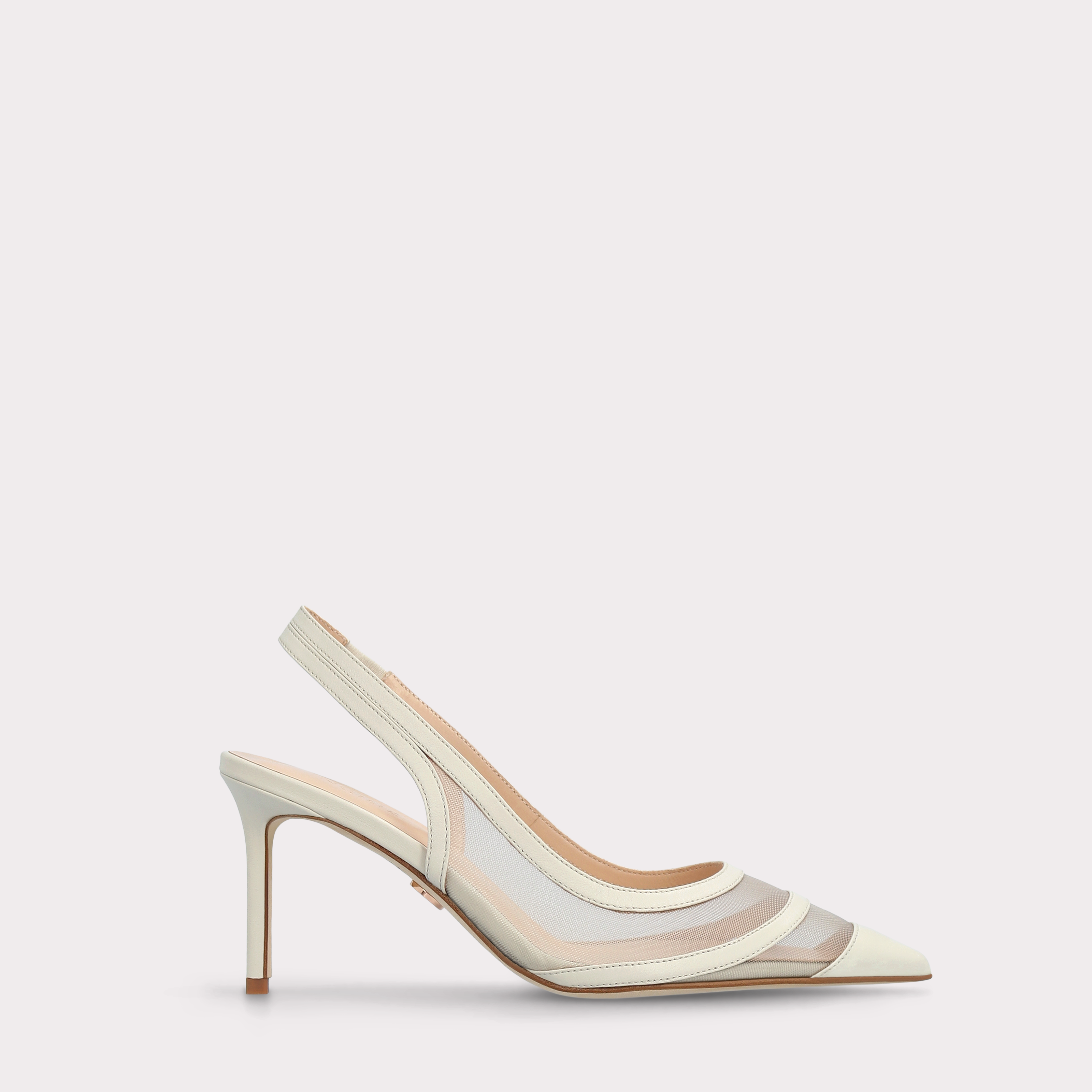 SIENNA BEIGE LEATHER AND MESH PUMP