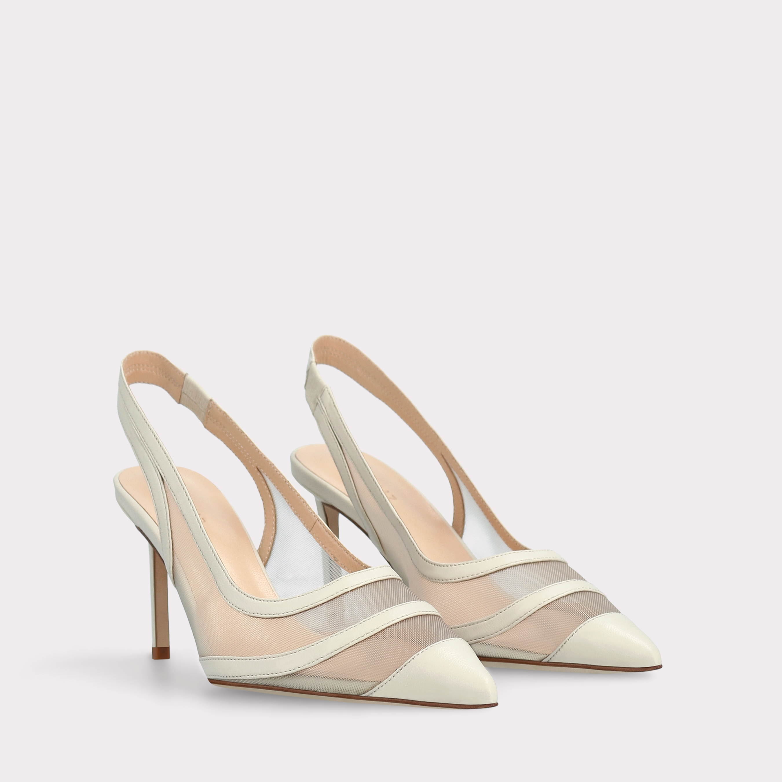 SIENNA BEIGE LEATHER AND MESH PUMP