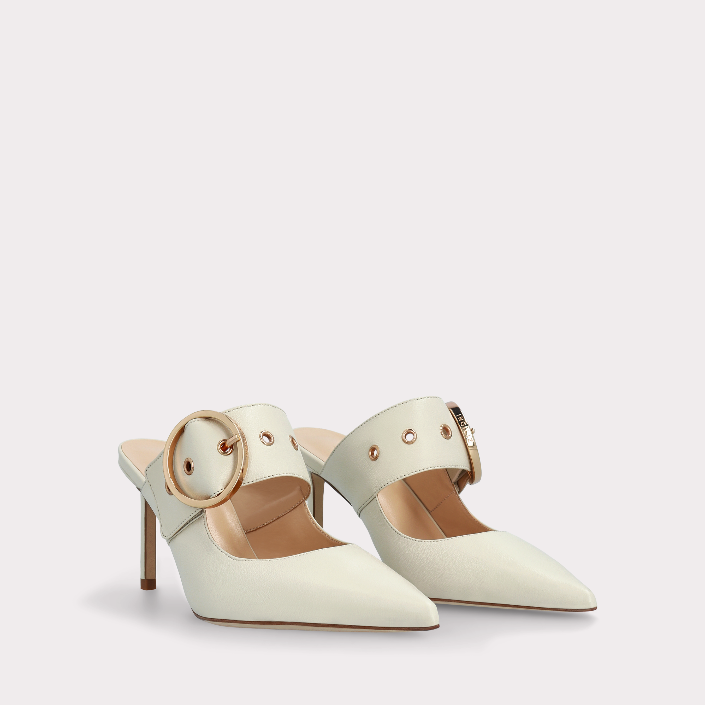 SUZANA BEIGE LEATHER MULES