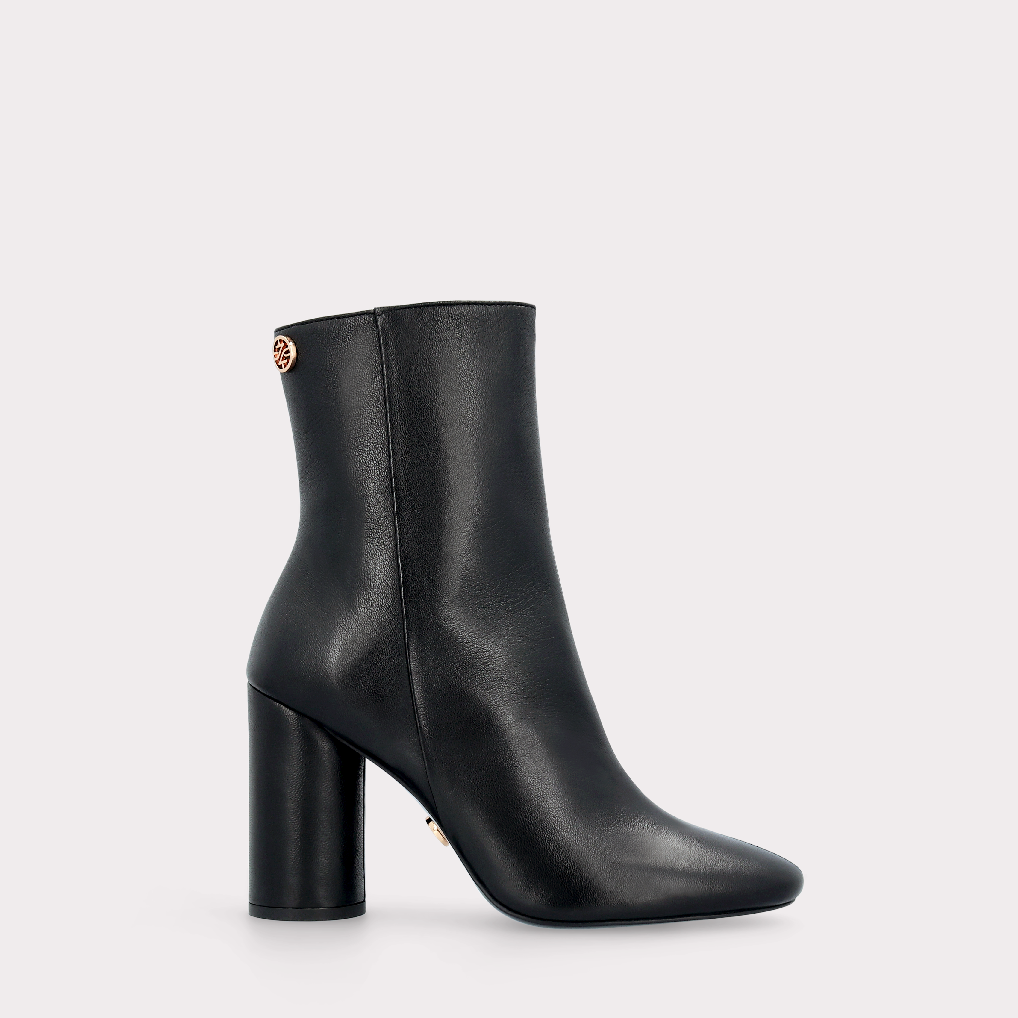 DAFNE 02 BLACK SMOOTH LEATHER ANKLE BOOTS