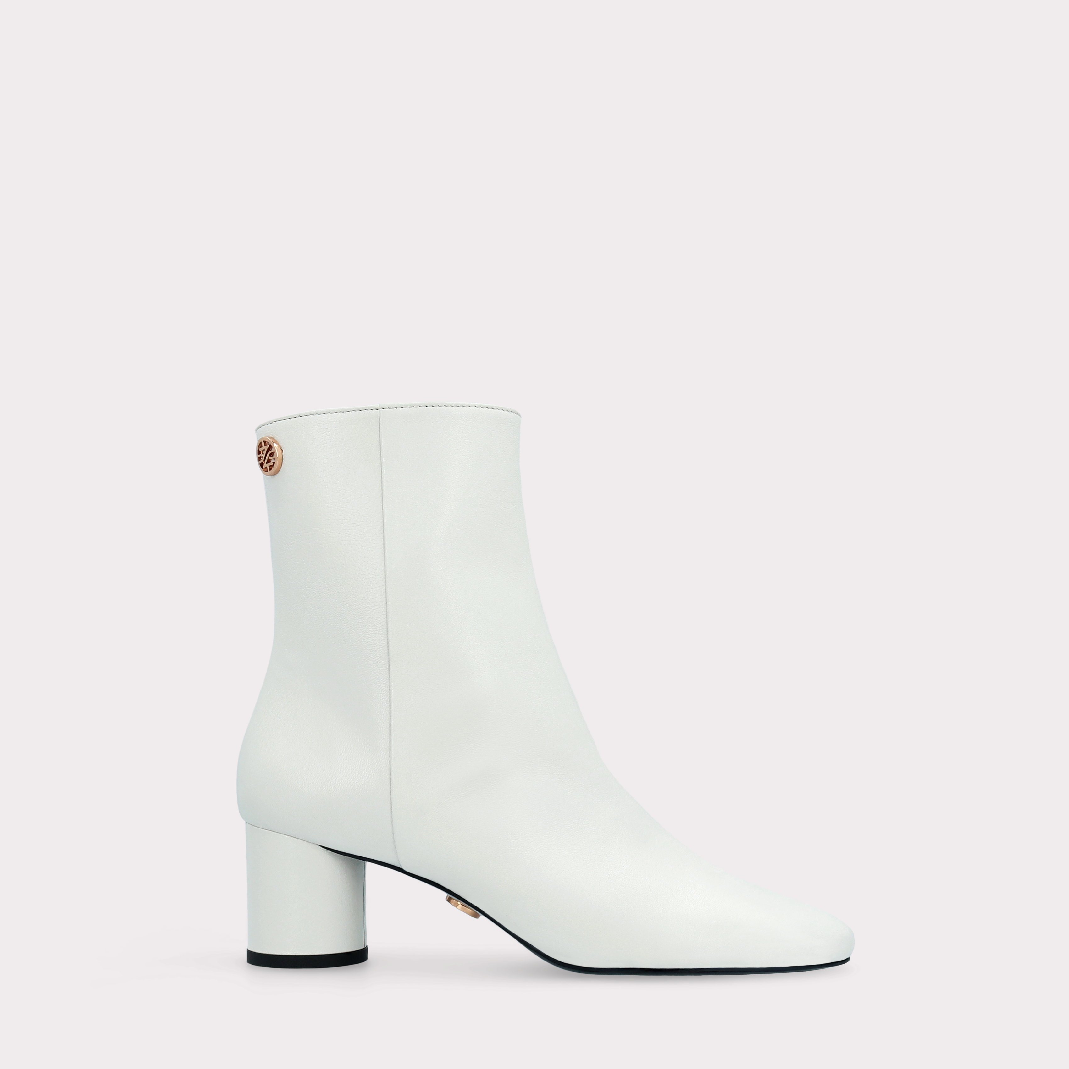 DENISE 02 WHITE SMOOTH LEATHER ANKLE BOOTS