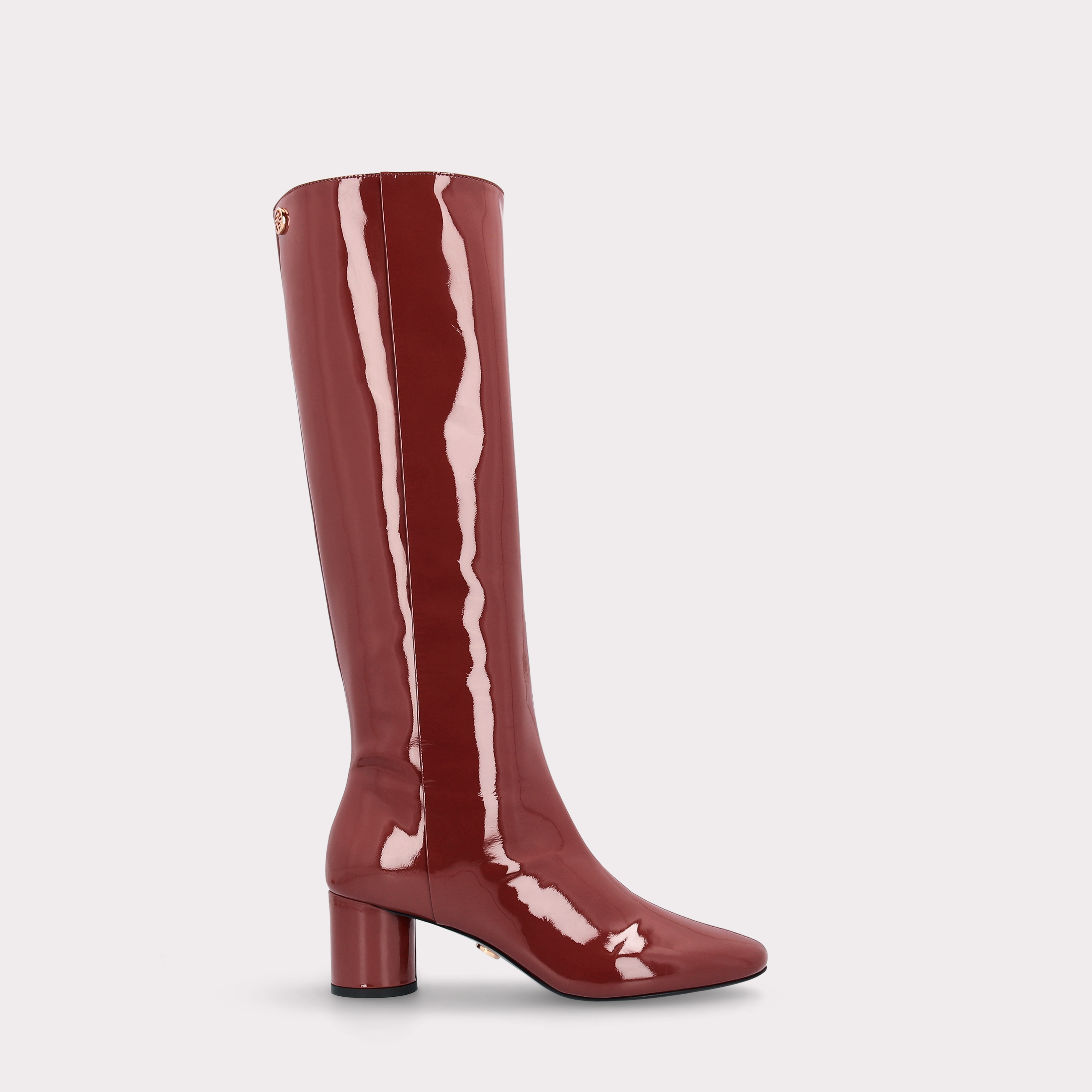 DENISE 03 BORDEAUX PATENT LEATHER BOOTS