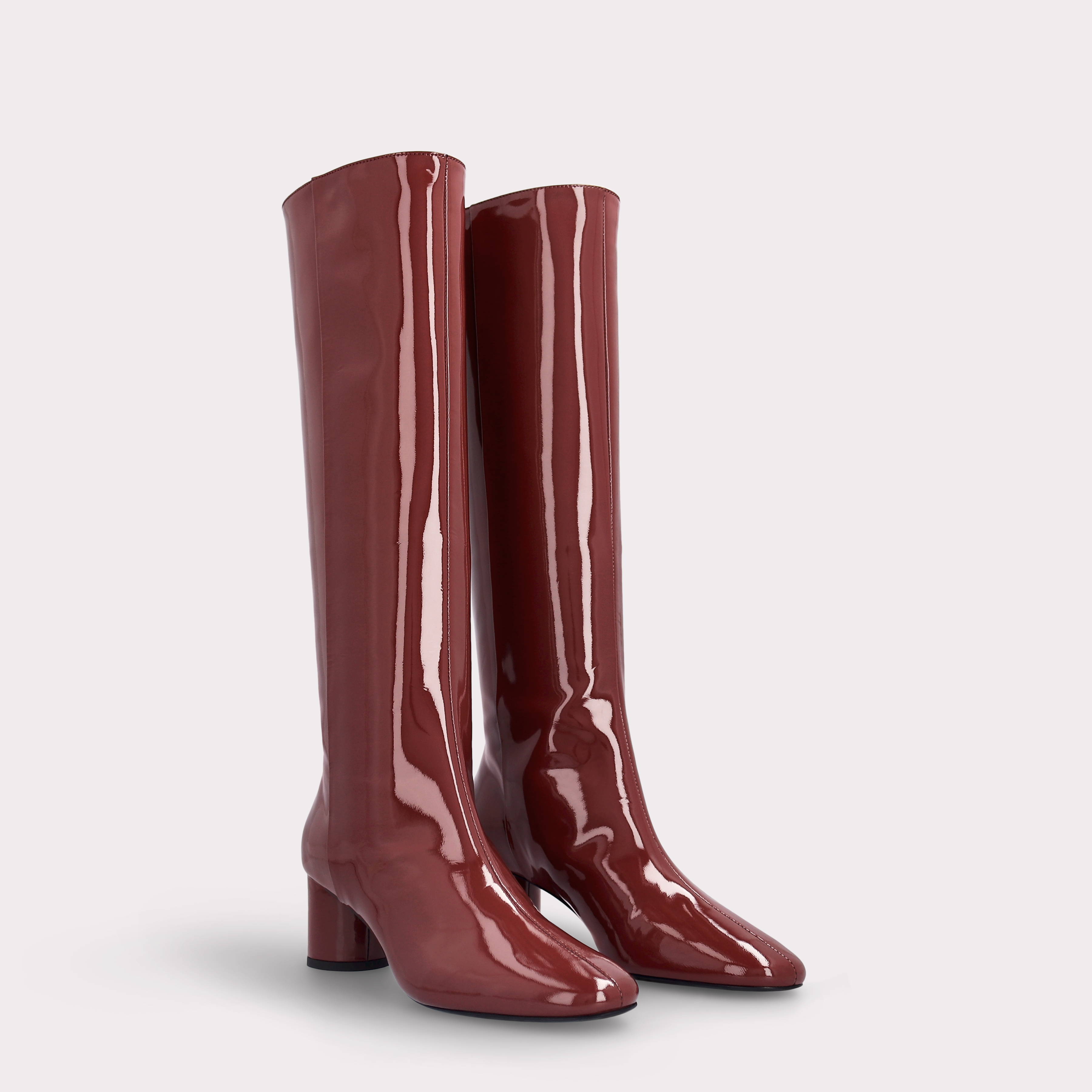 DENISE 03 BORDEAUX PATENT LEATHER BOOTS