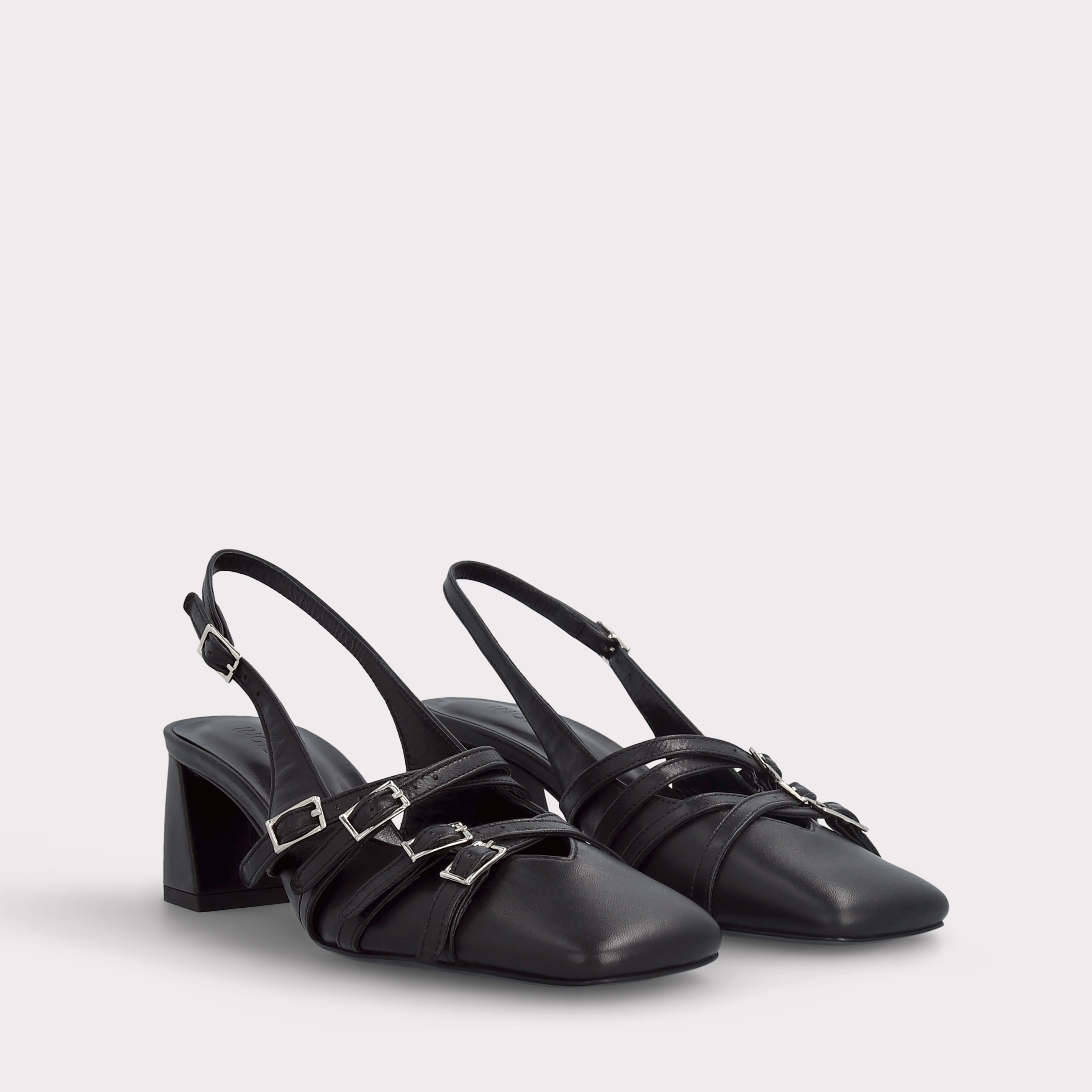 GEORGIA BLACK LEATHER SLINGBACK