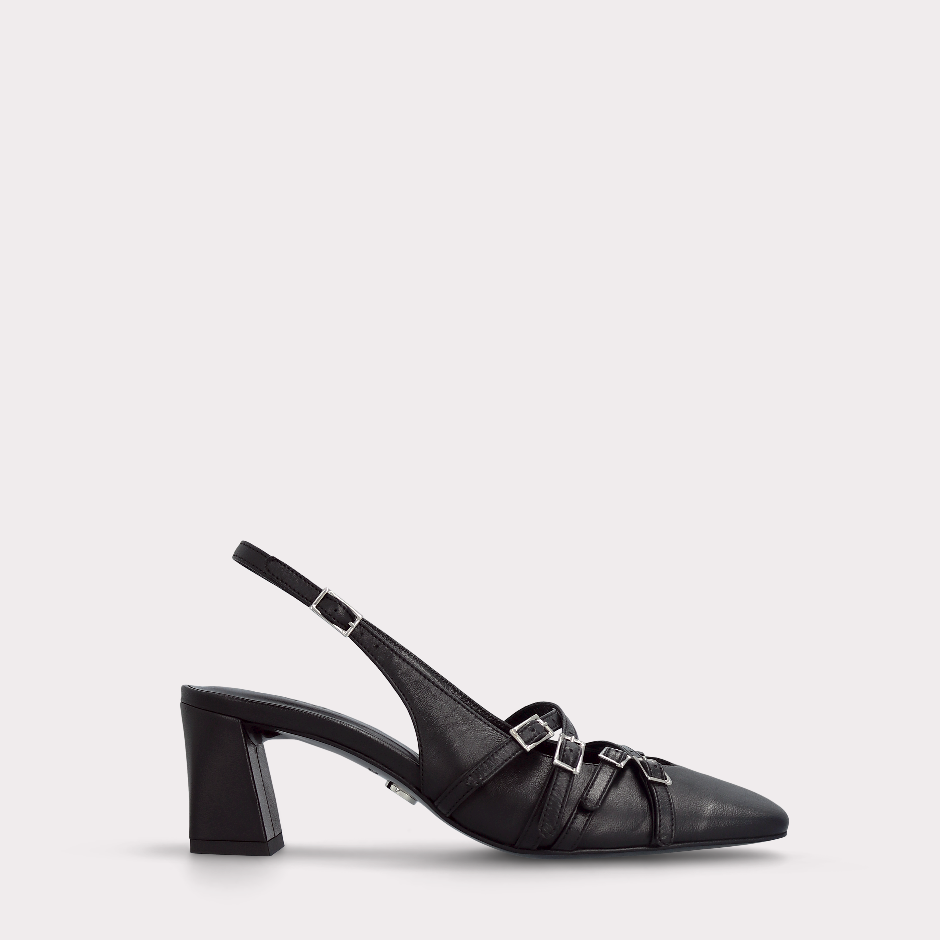 GEORGIA BLACK LEATHER SLINGBACK