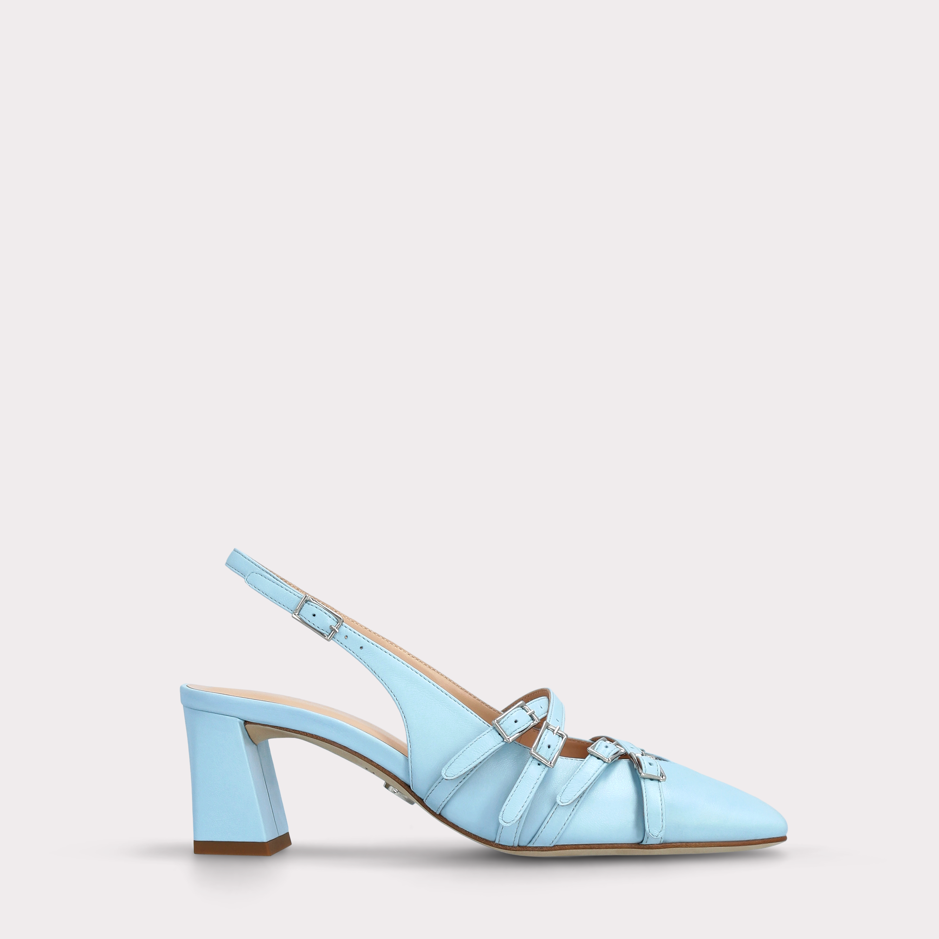 GEORGIA SKY BLUE LEATHER SLINGBACK