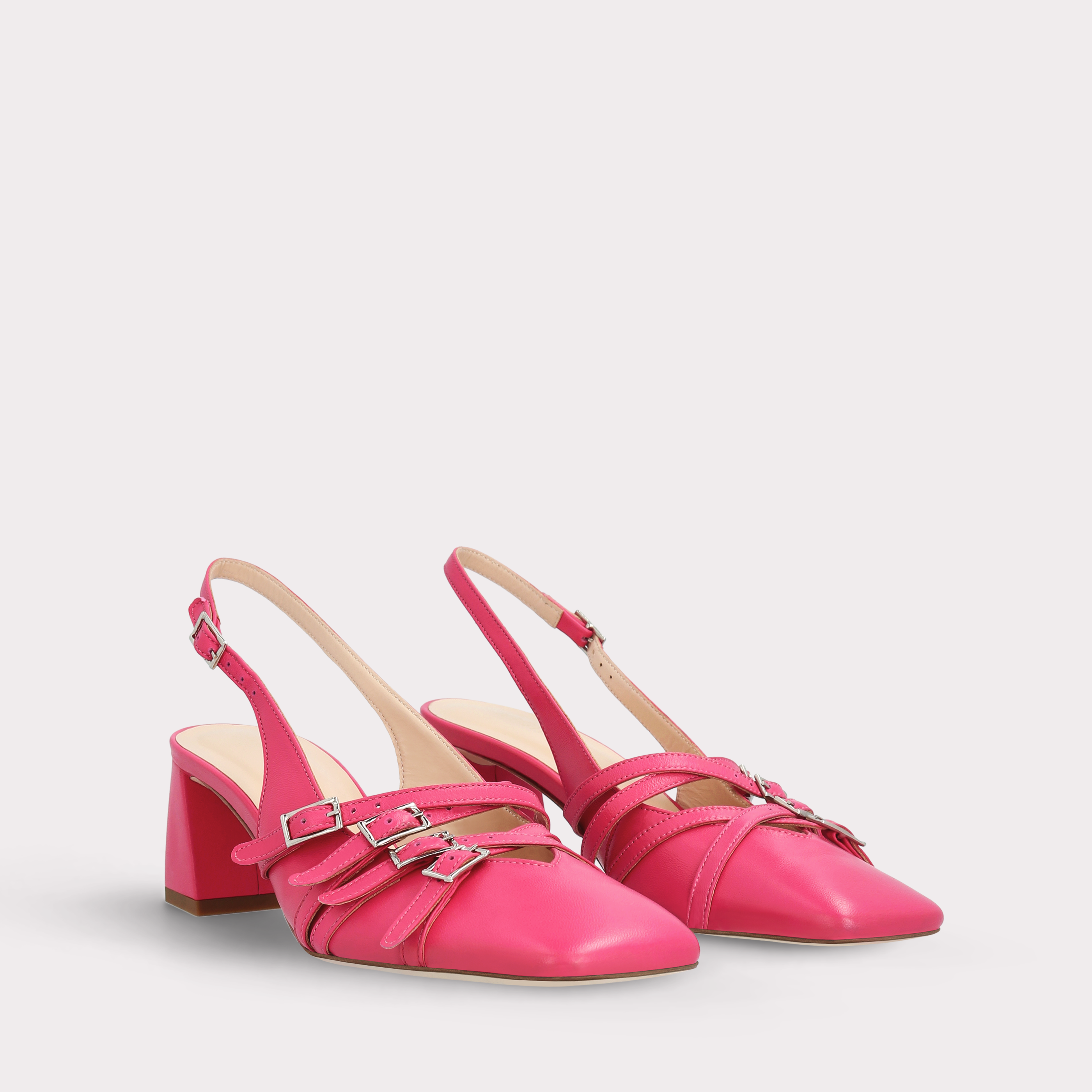 GEORGIA CYCLAMEN LEATHER SLINGBACK