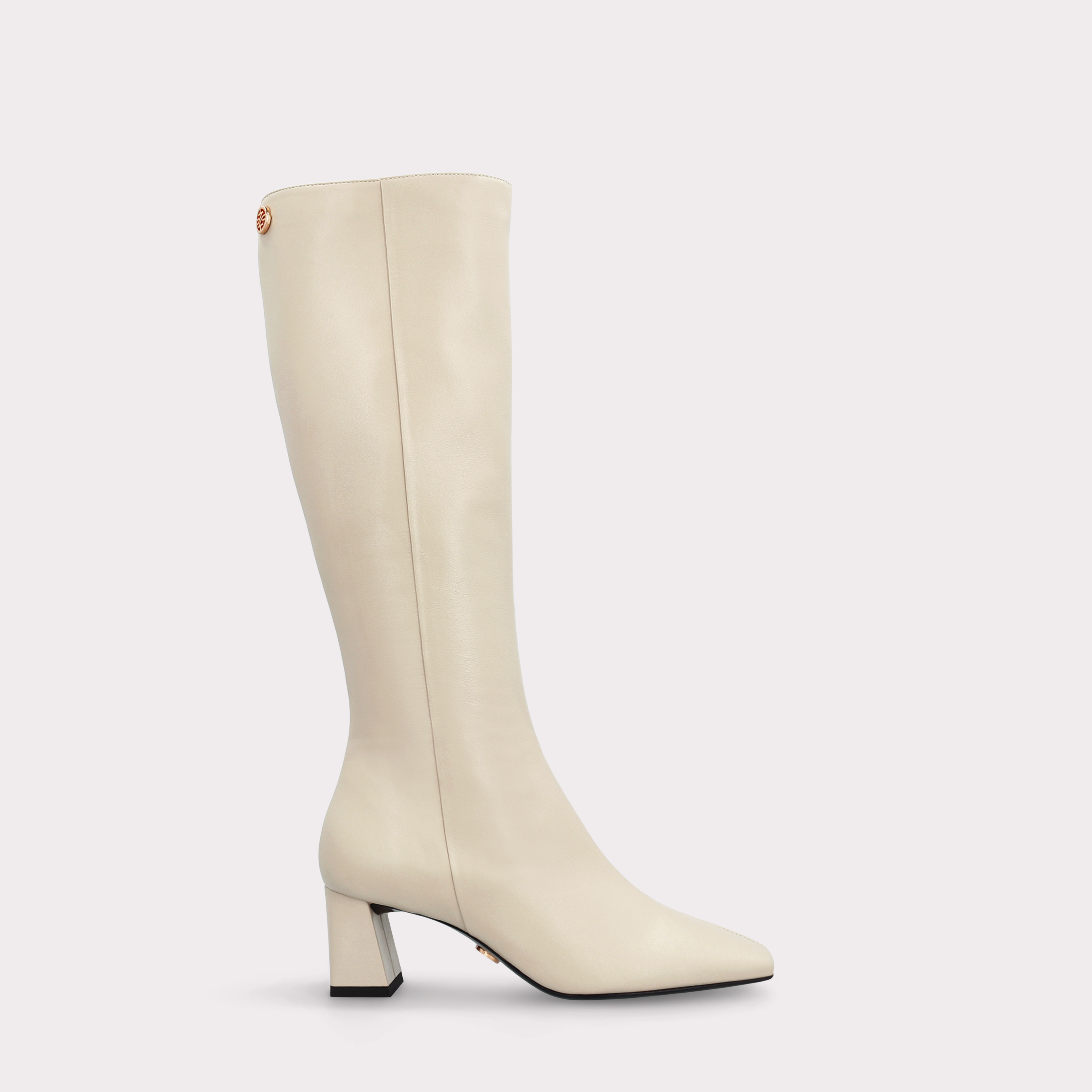 GENNY 03 BEIGE SMOOTH LEATHER BOOTS