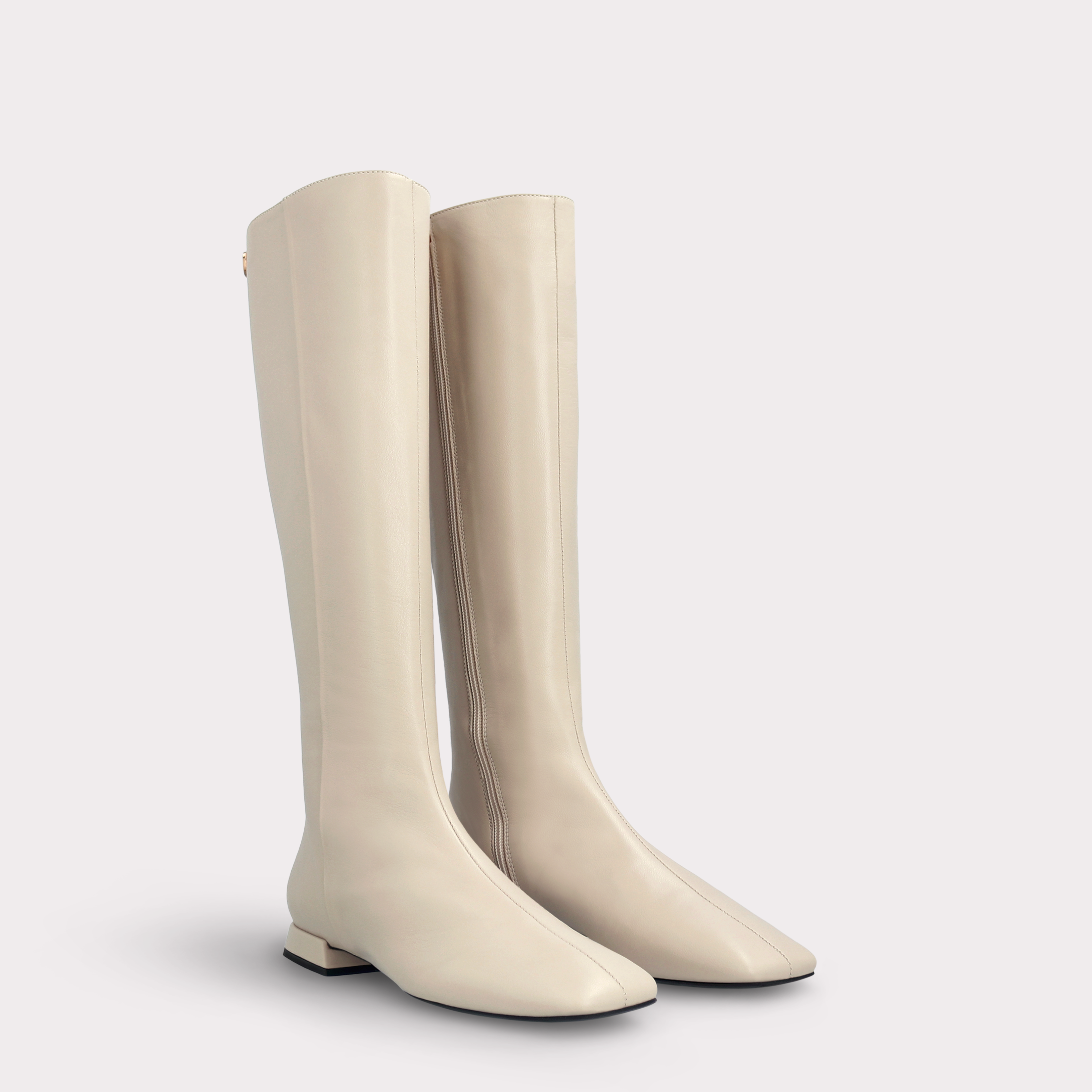 GILLY 02 BEIGE SMOOTH LEATHER BOOTS