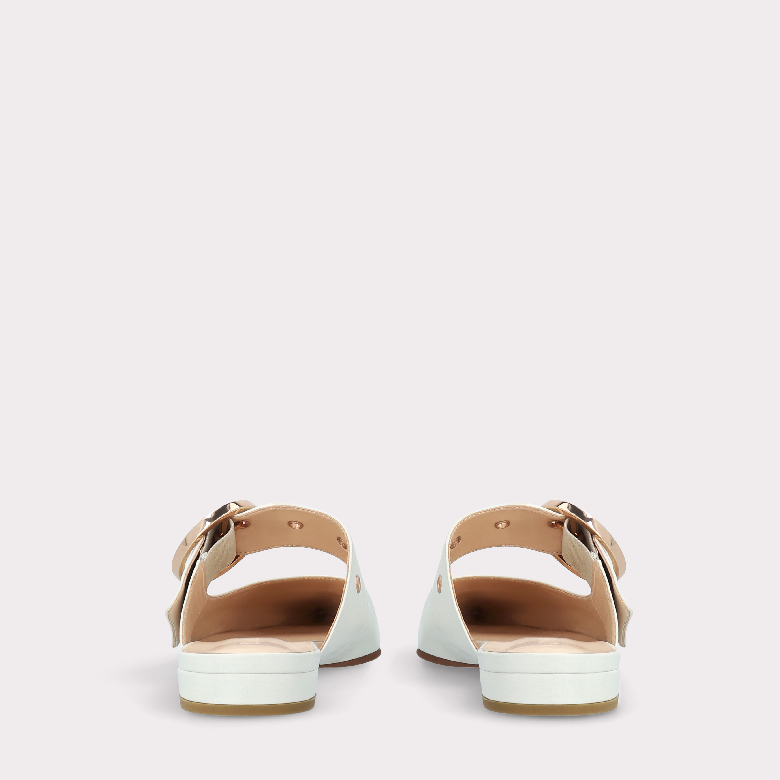 MAISIE WHITE LEATHER MULES