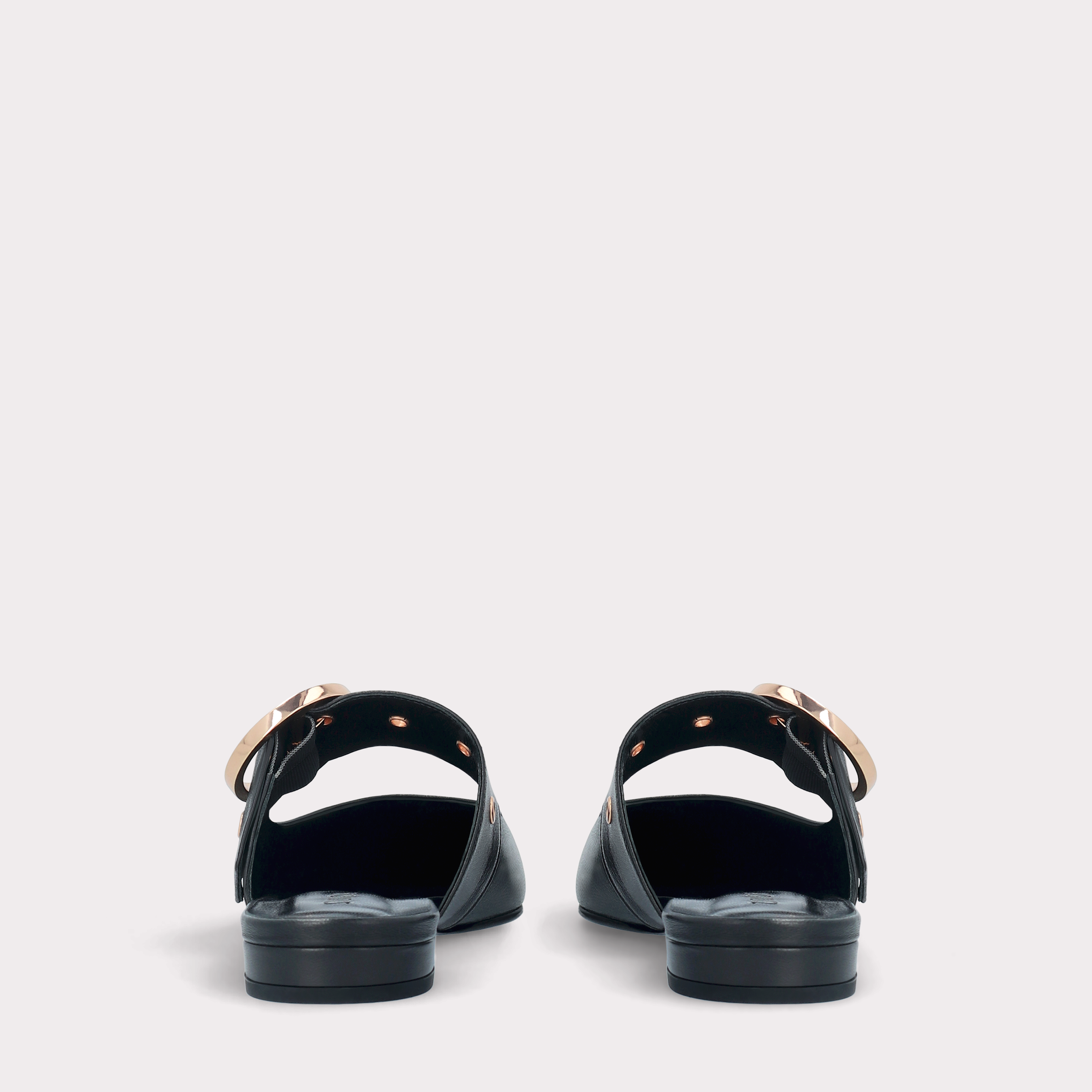 MAISIE BLACK LEATHER MULES