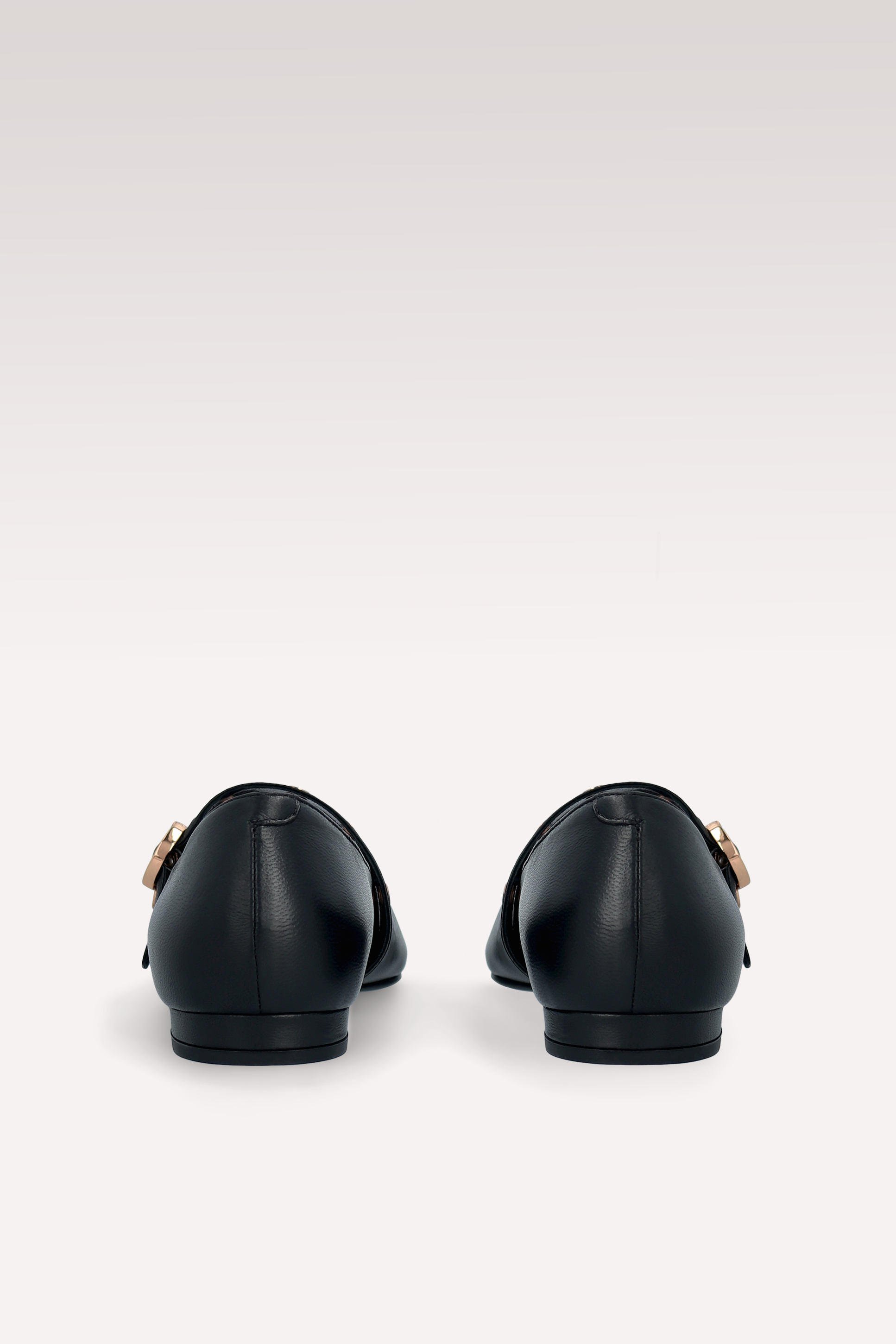 MAGGIE BLACK LEATHER BALLERINAS