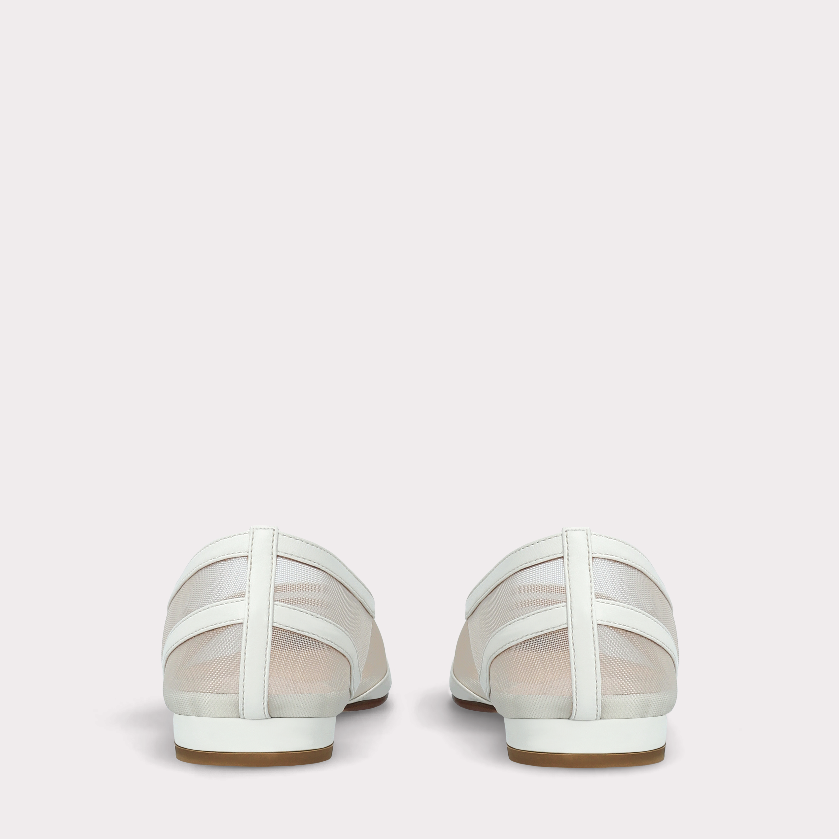 MAYA WHITE LEATHER AND MESH BALLERINAS