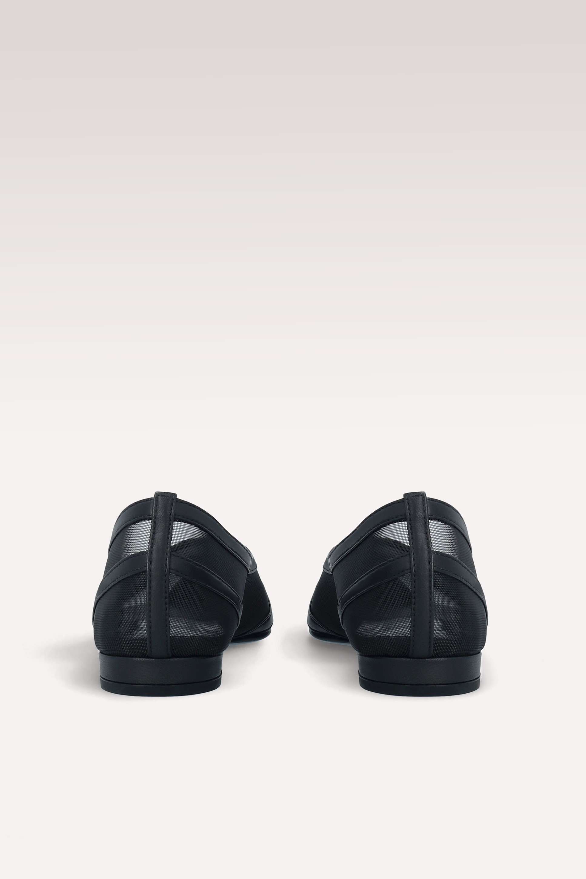 MAYA BLACK LEATHER AND MESH BALLERINAS