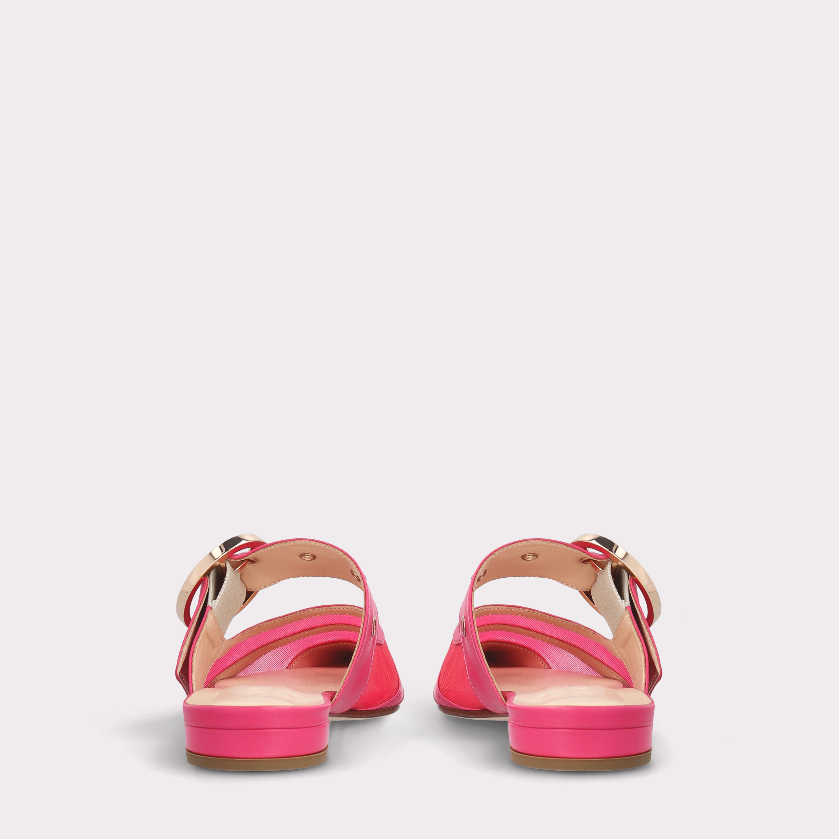 AMELIA CYCLAMEN LEATHER AND MESH MULES