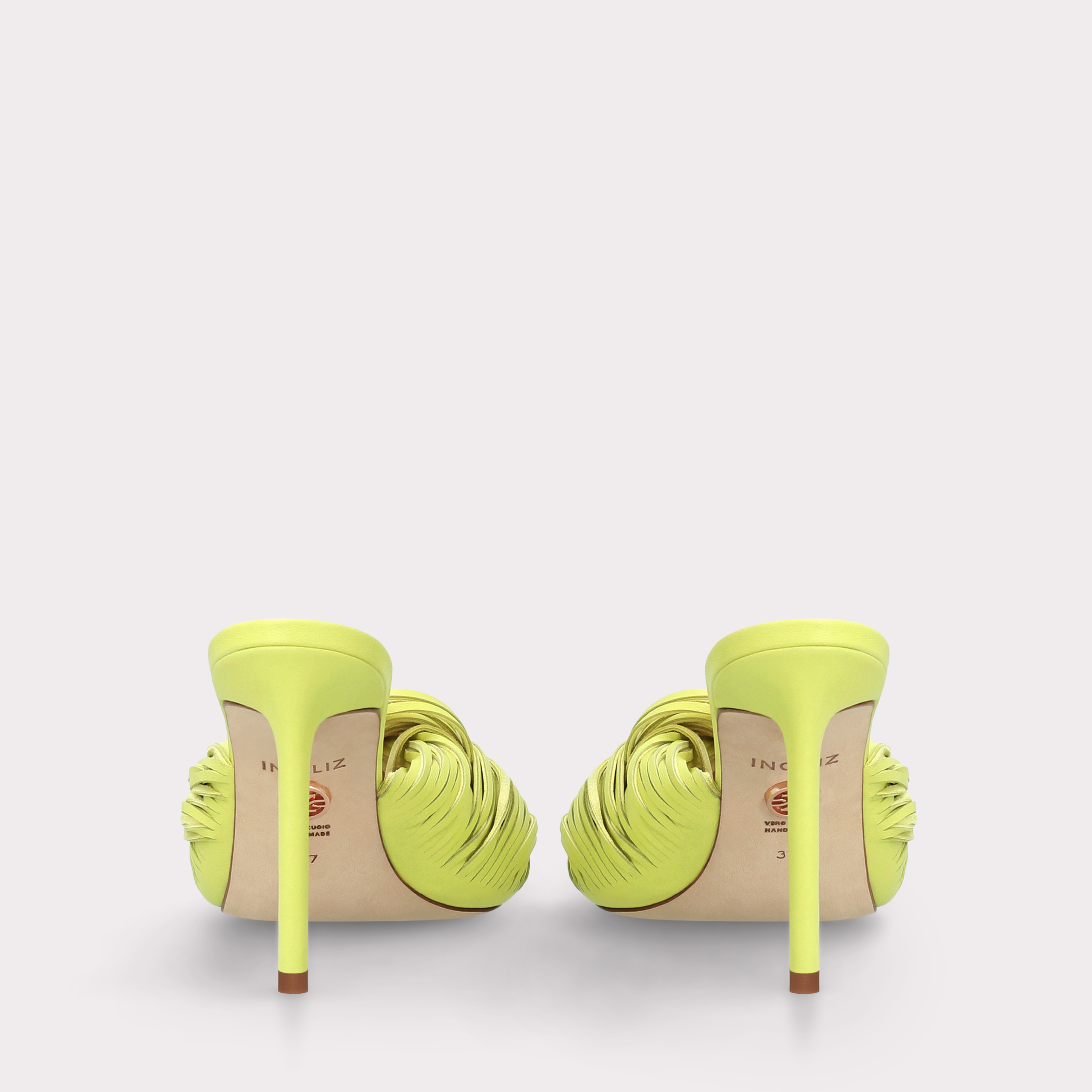 PENELOPE YELLOW LEATHER AND SUEDE MULE