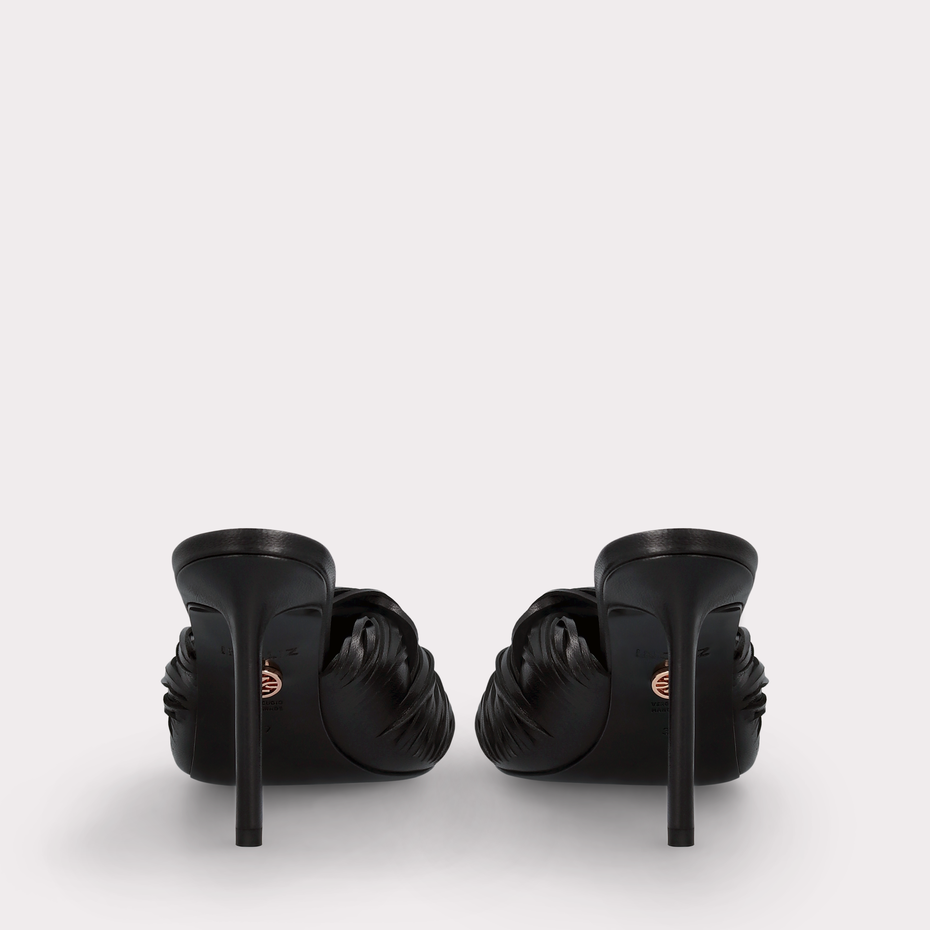 PENELOPE BLACK LEATHER MULES