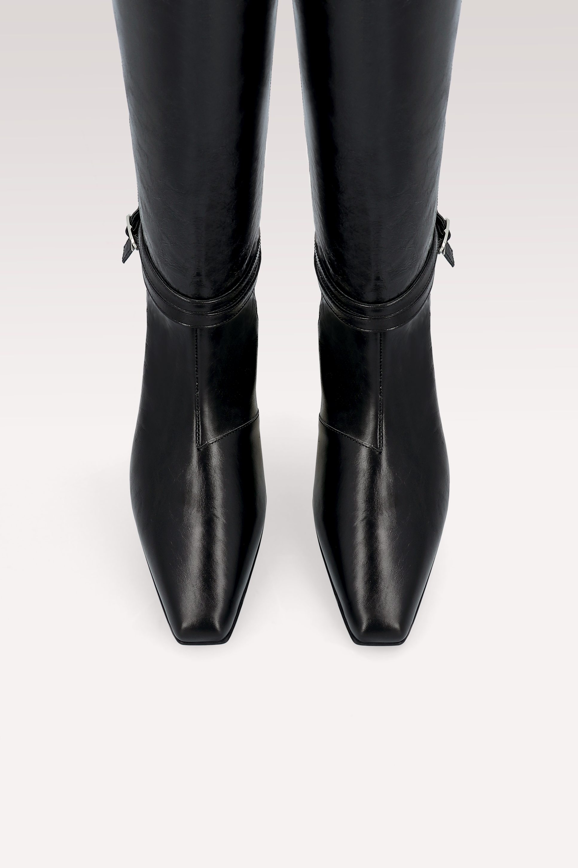 EMMA BLACK WRINKLED NAPPA LEATHER BOOTS