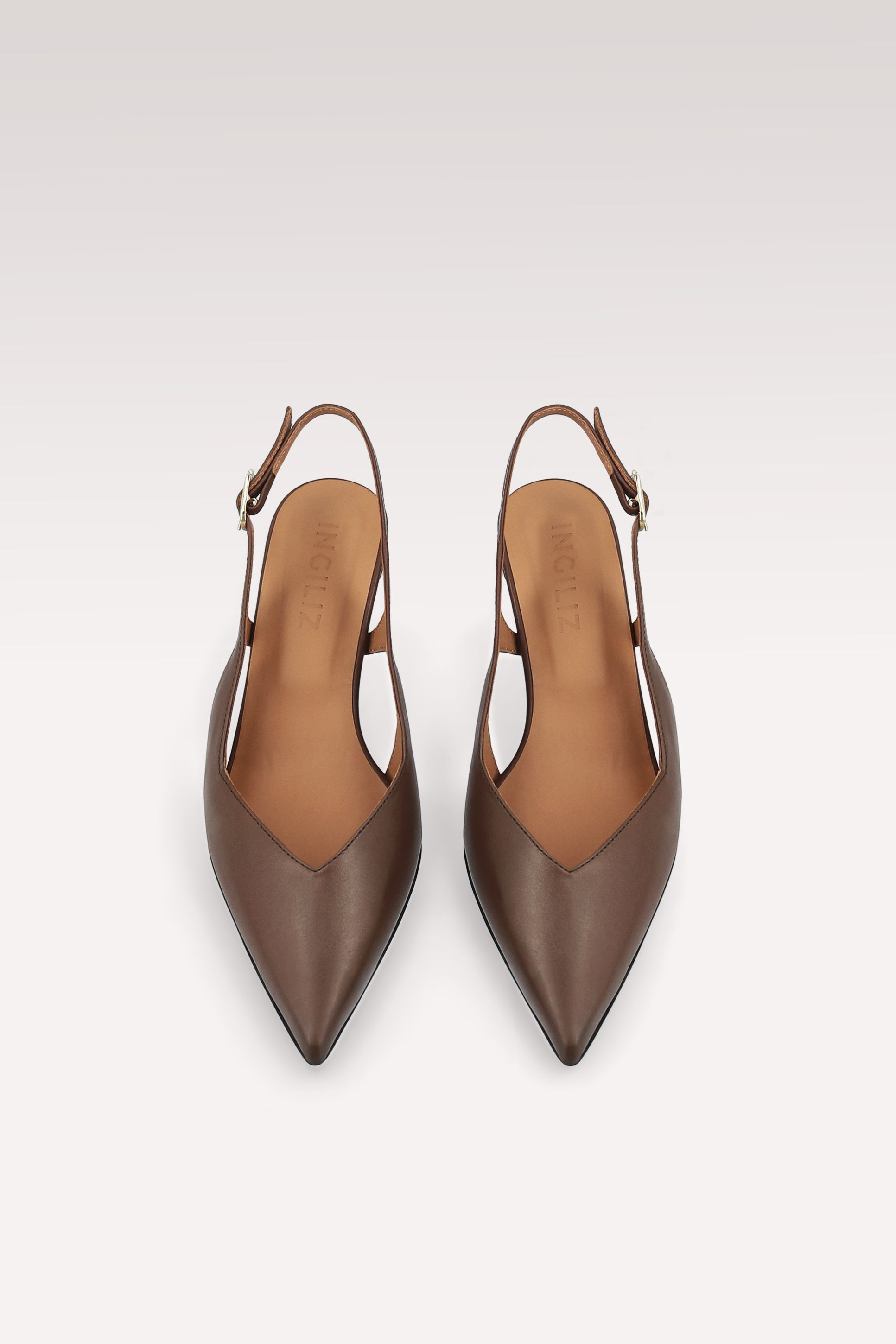 ORCHID BROWN NAPPA LEATHER SLINGBACK PUMPS
