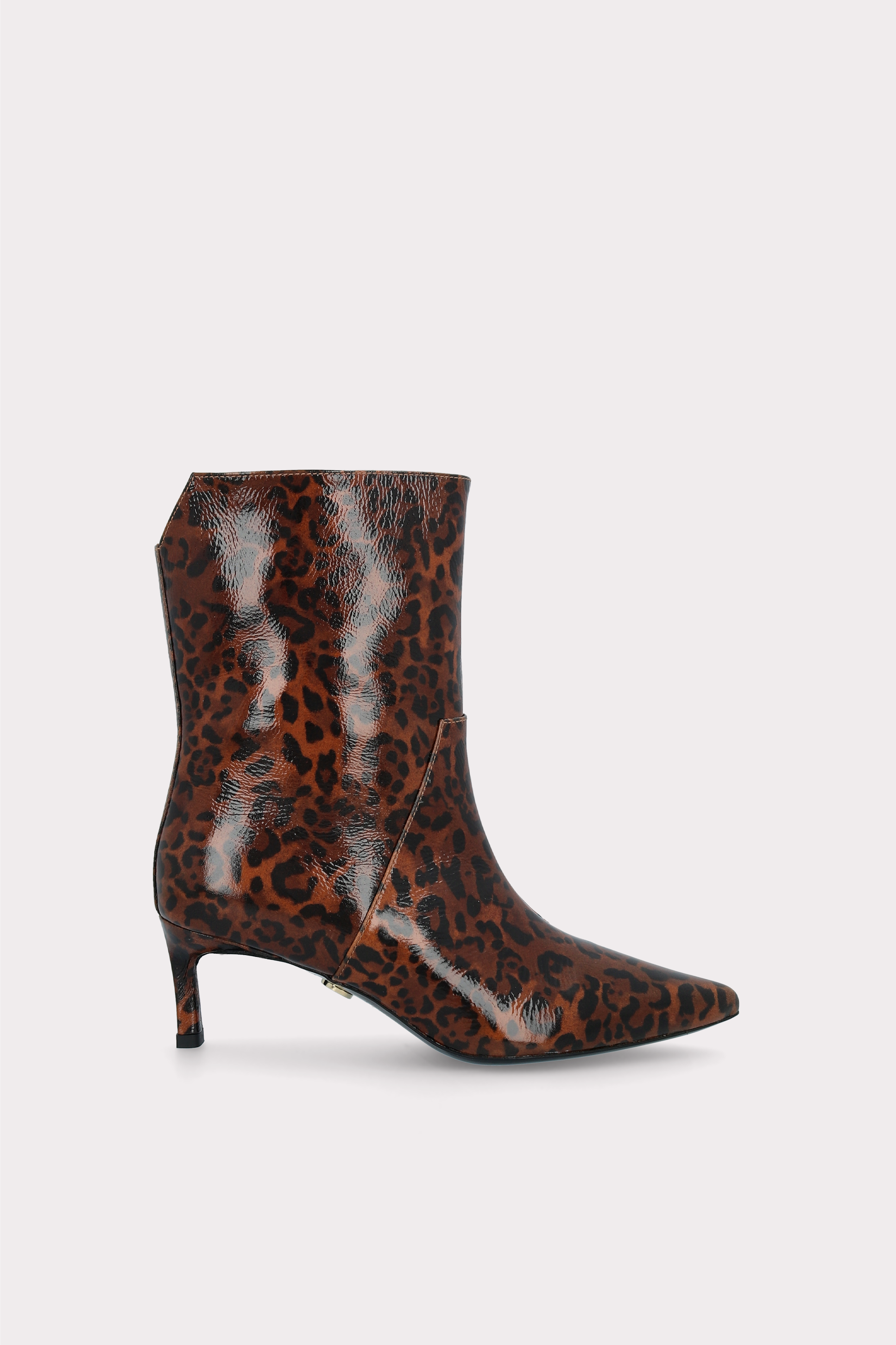 ODETTE BROWN LEOPARD PRINT LEATHER ANKLE BOOTS