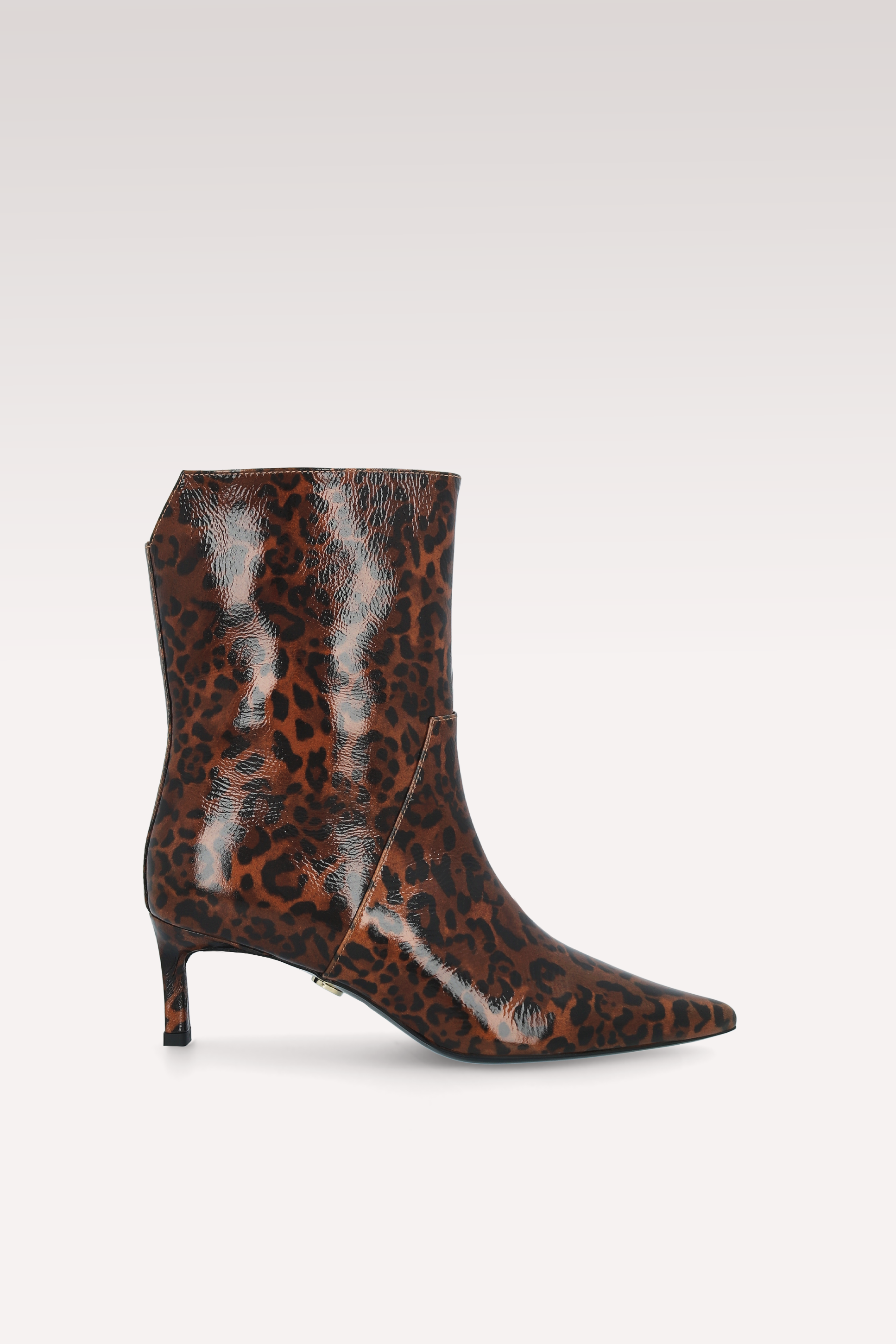 ODETTE BROWN LEOPARD PRINT LEATHER ANKLE BOOTS