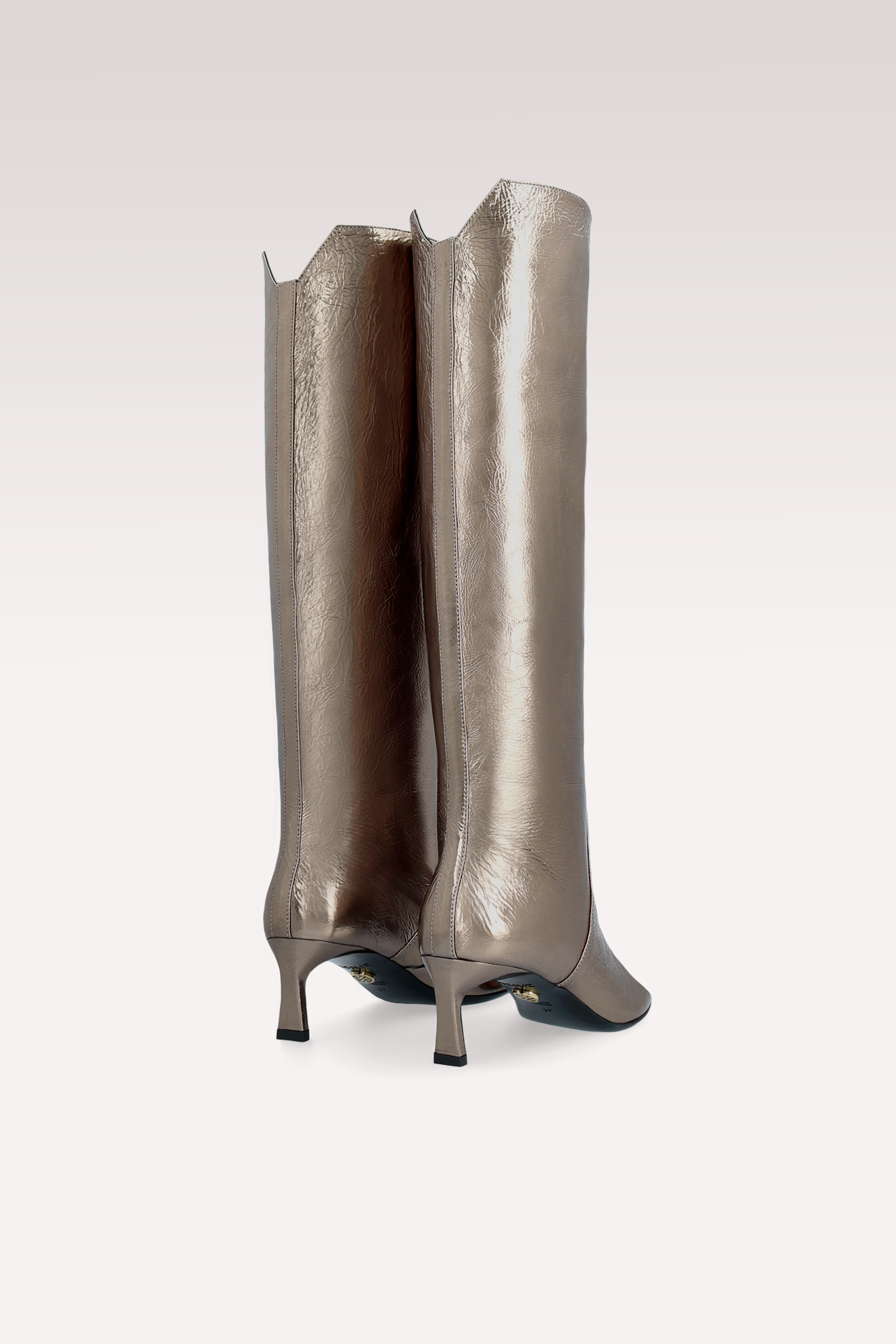 OLGA BRASS METALLIC WRINKLED LEATHER BOOTS