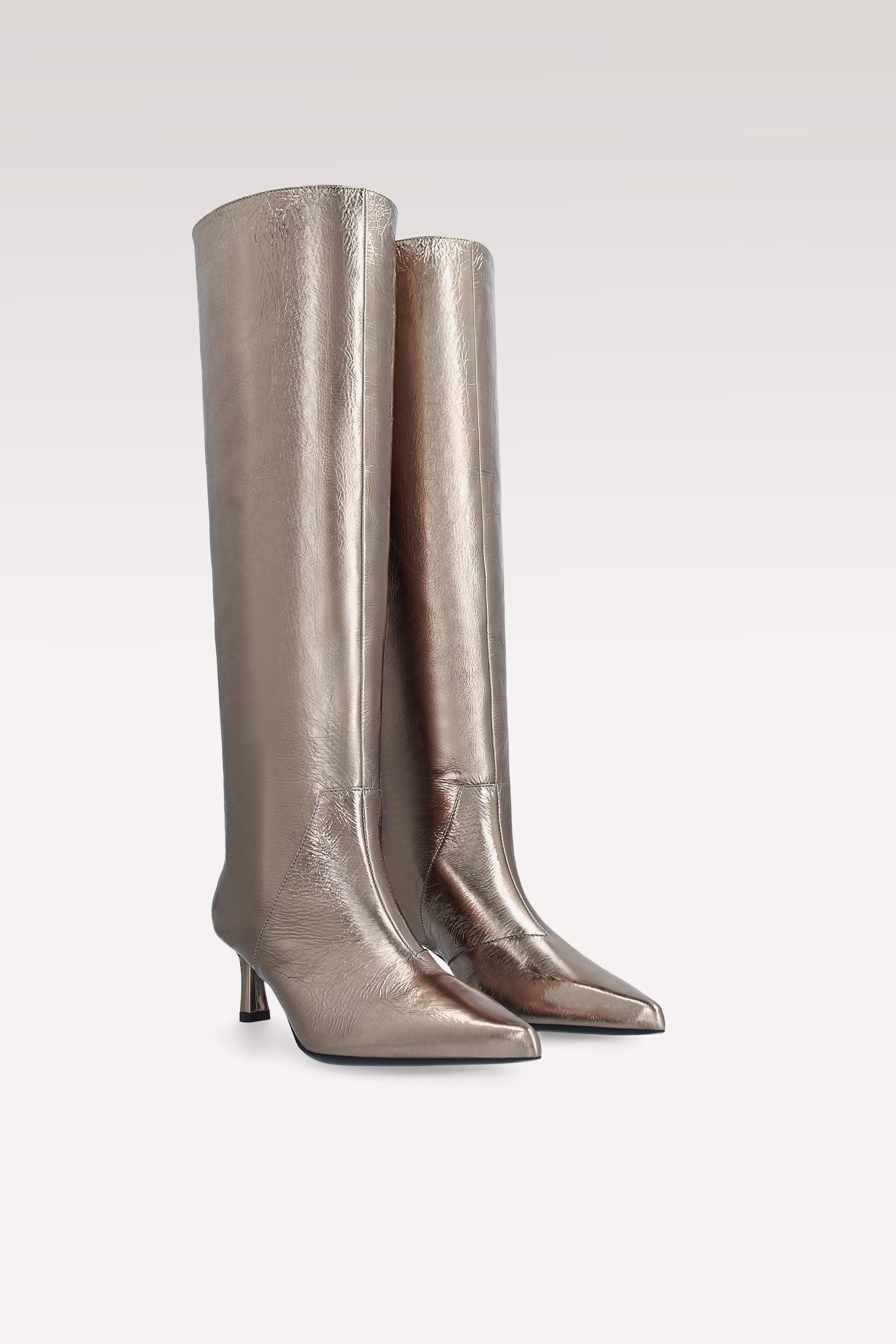 OLGA BRASS METALLIC WRINKLED LEATHER BOOTS