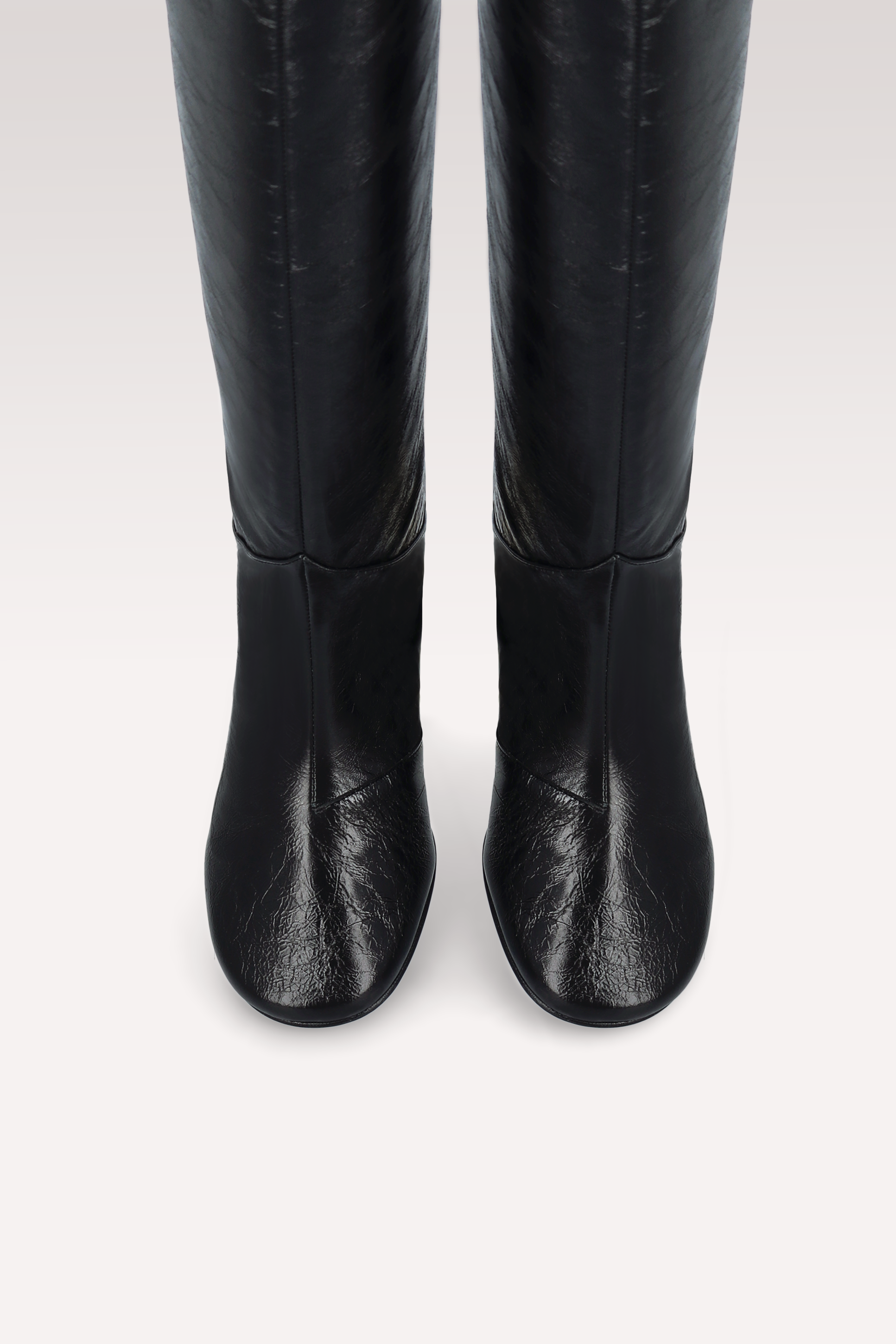 ZIGGY BLACK WRINKLED NAPPA LEATHER BOOTS