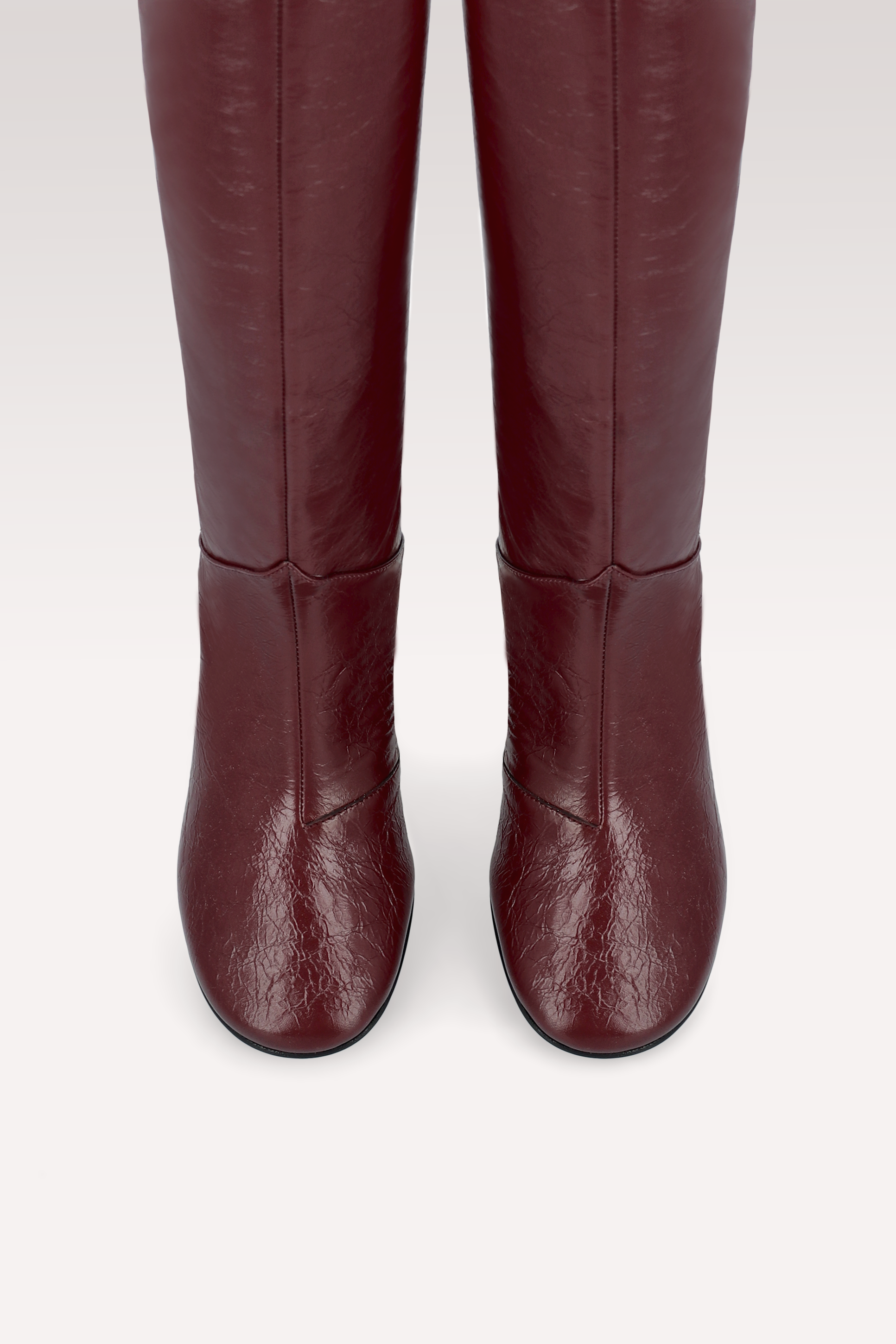 ZIGGY CHERRY WRINKLED NAPPA LEATHER BOOTS