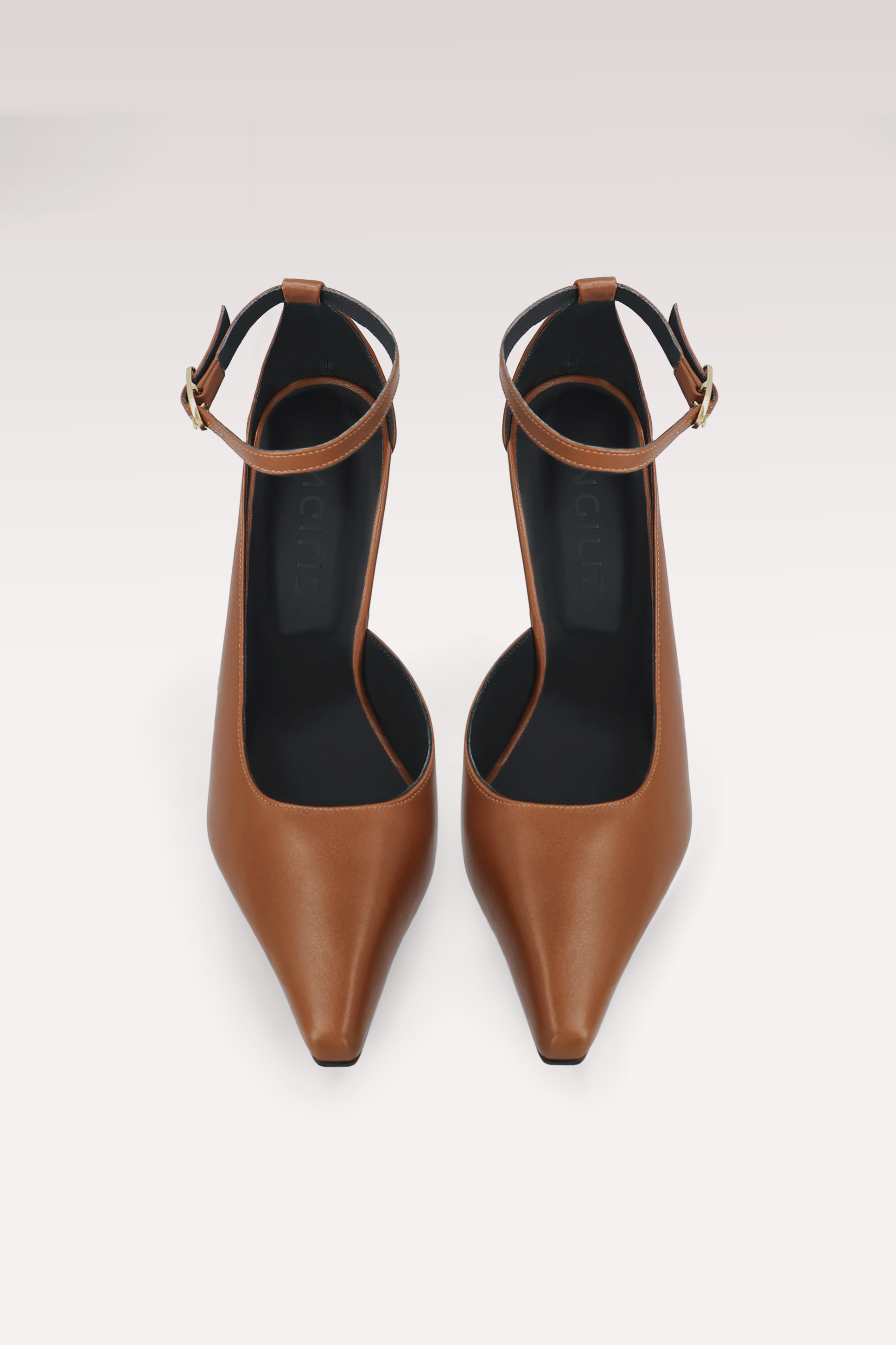 NORA BROWN NAPPA LEATHER PUMPS