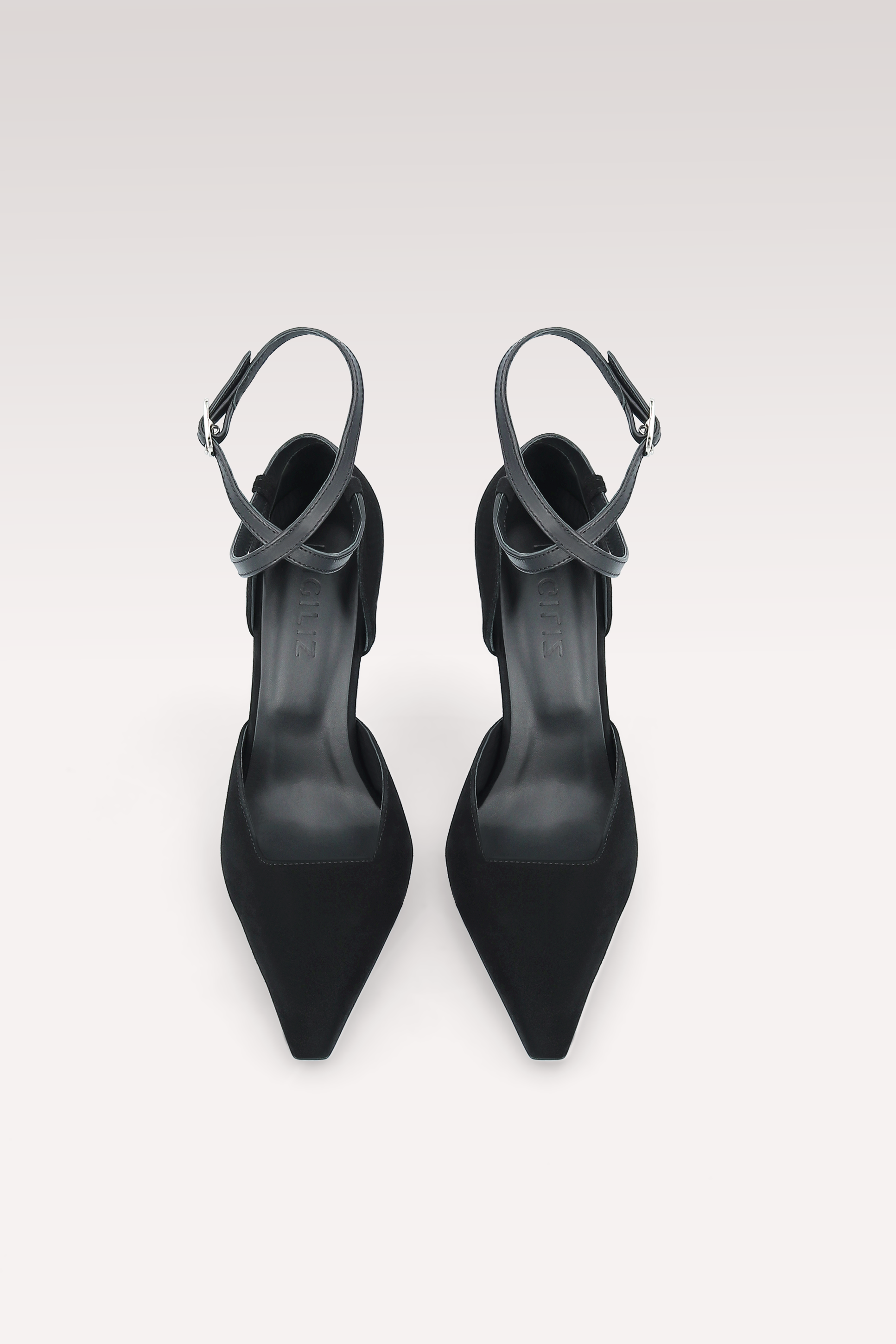 STAR BLACK SUEDE LEATHER PUMPS