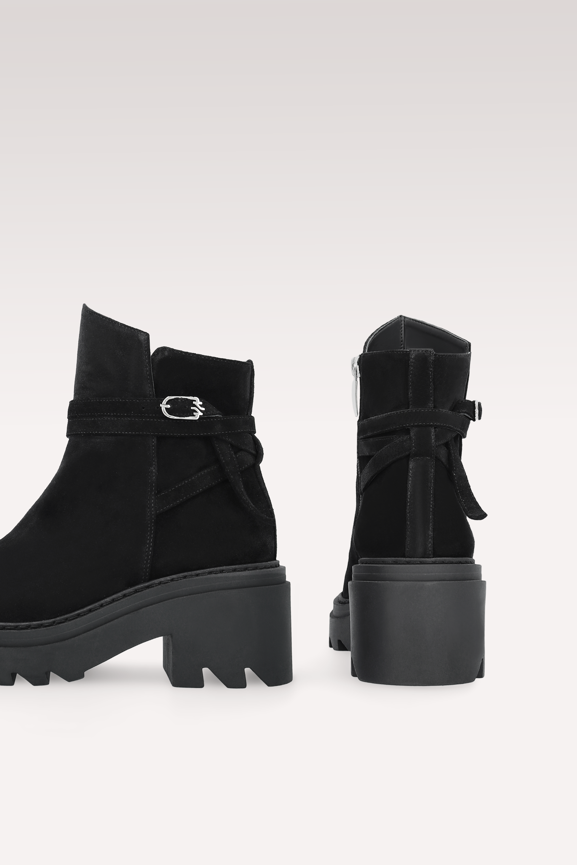 VANESSA BLACK SUEDE LEATHER ANKLE BOOTS