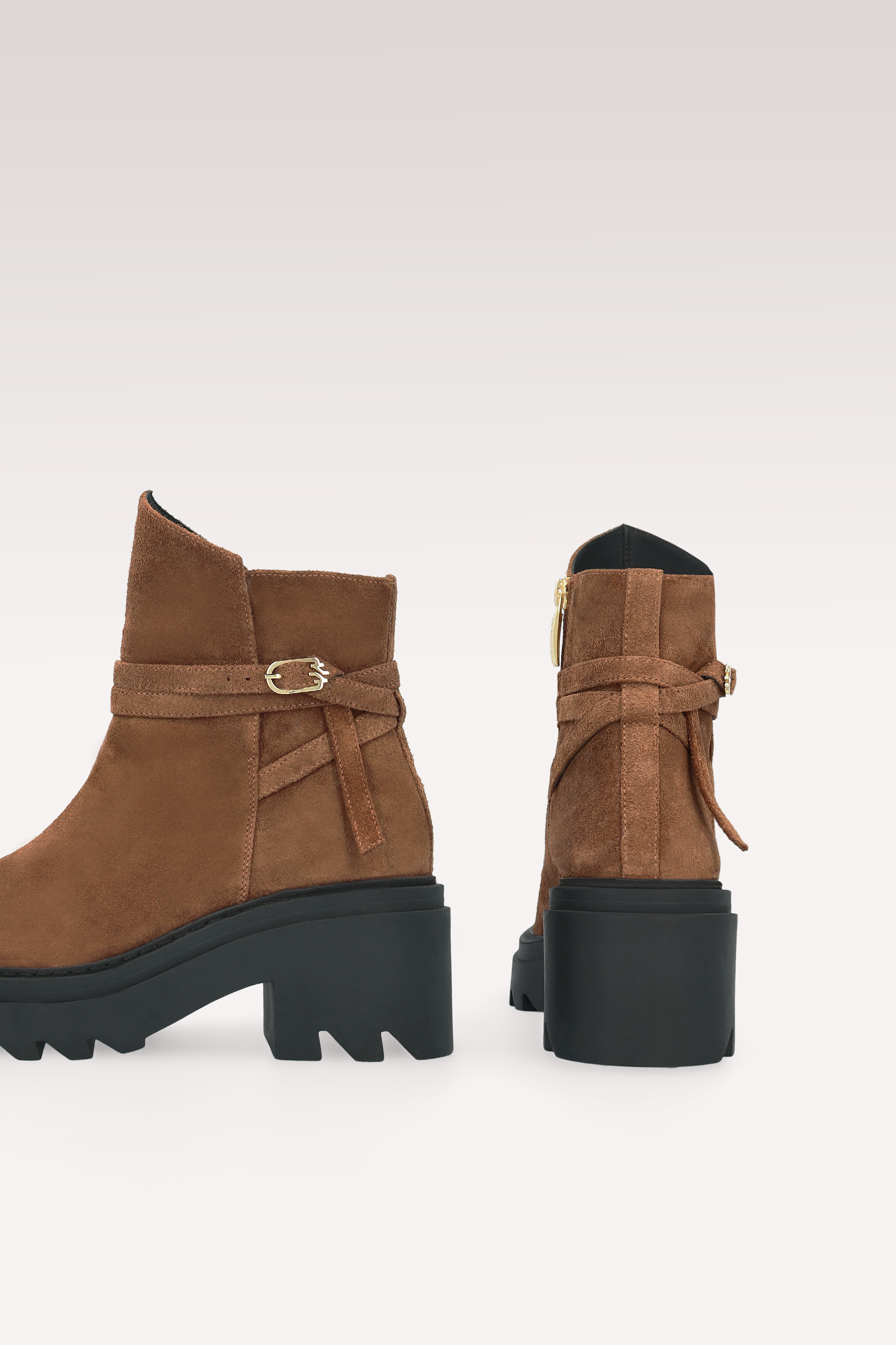 VANESSA BROWN SUEDE LEATHER ANKLE BOOTS