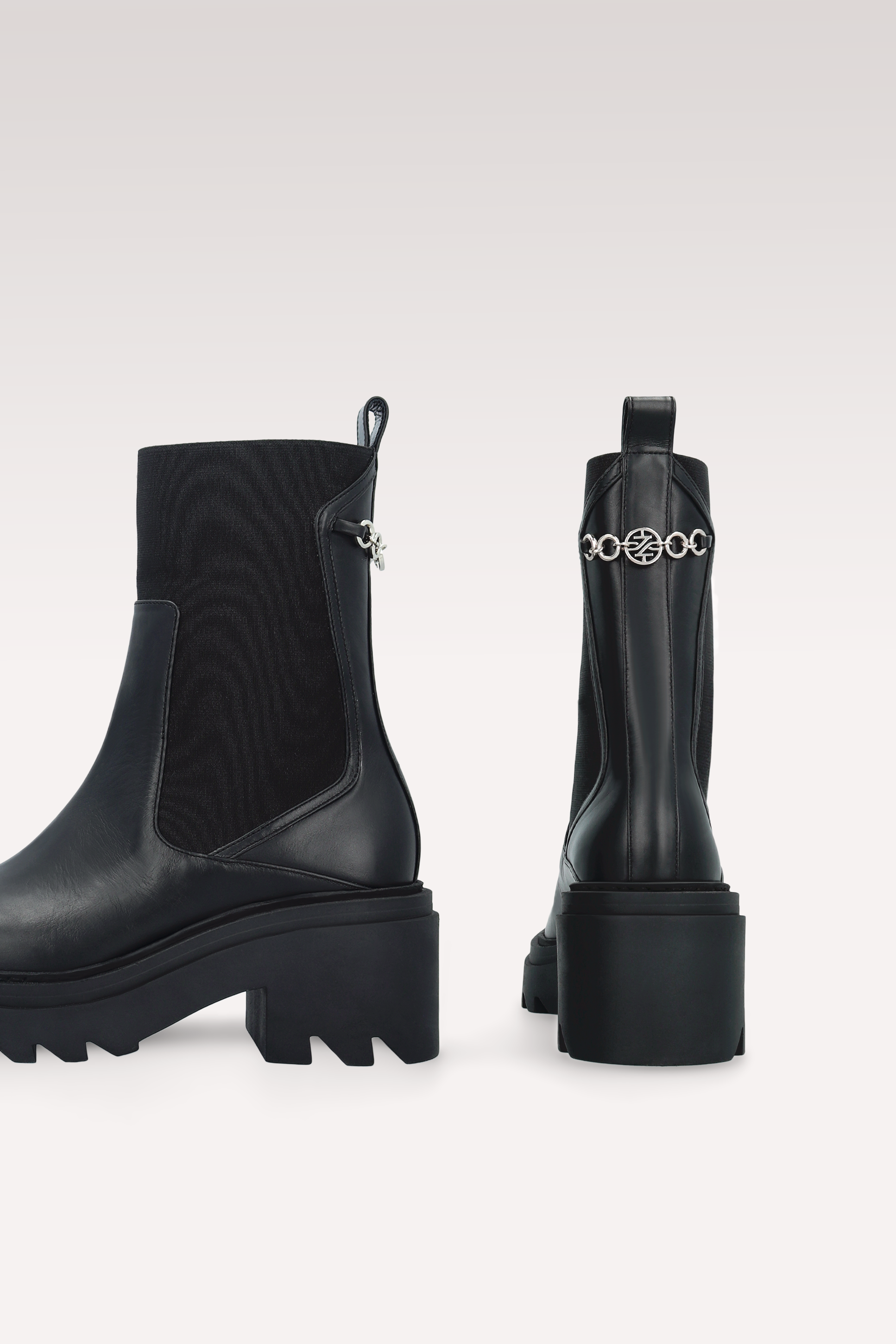 VERA BLACK NAPPA LEATHER ANKLE BOOTS