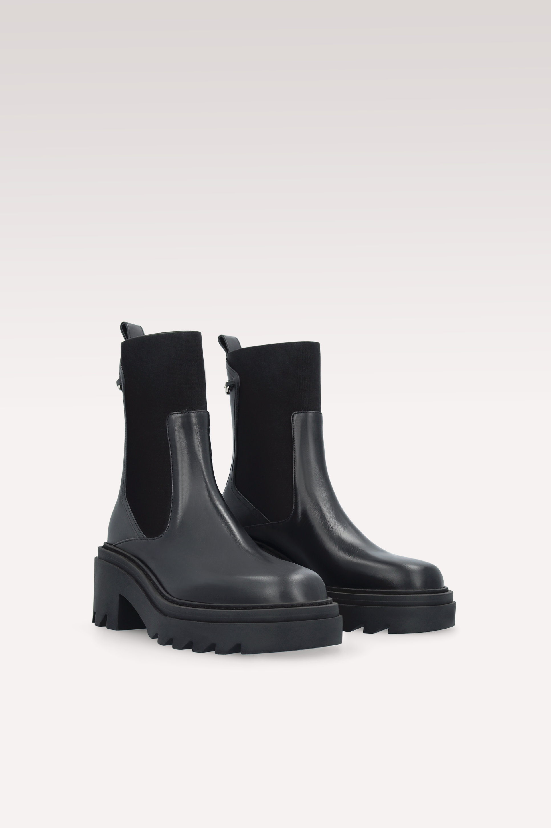 VERA BLACK NAPPA LEATHER ANKLE BOOTS