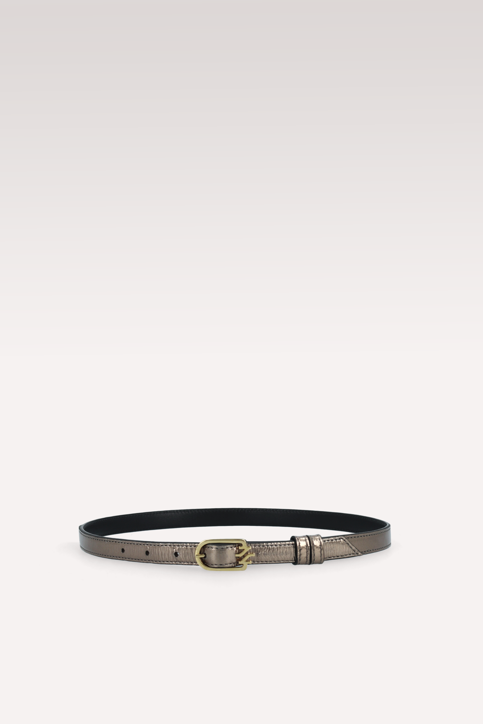 JULIE BRASS WRINKLED METALLIC LEATHER BELT