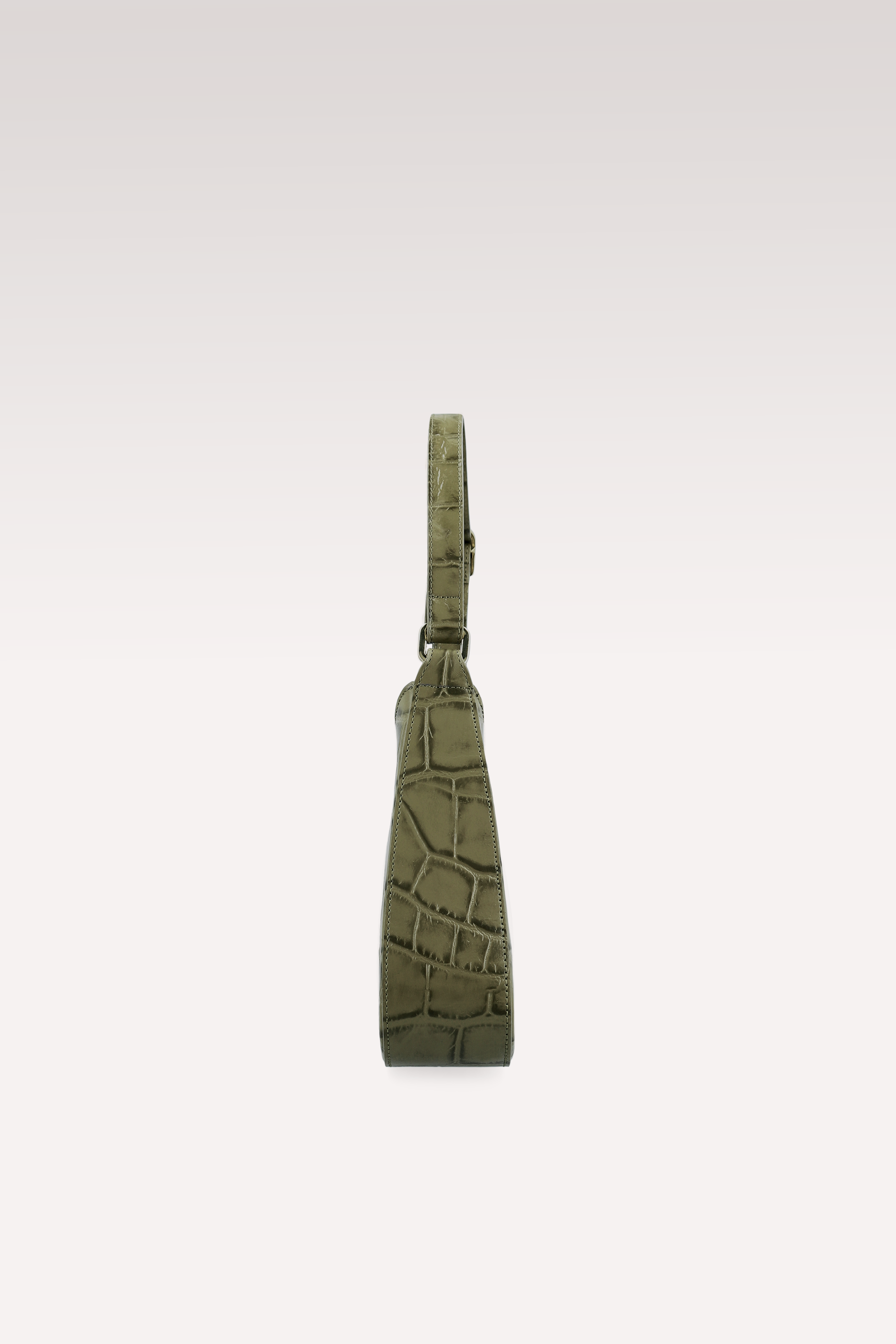 DALIA GREEN COCCO EMBOSSED LEATHER SHOULDER BAG