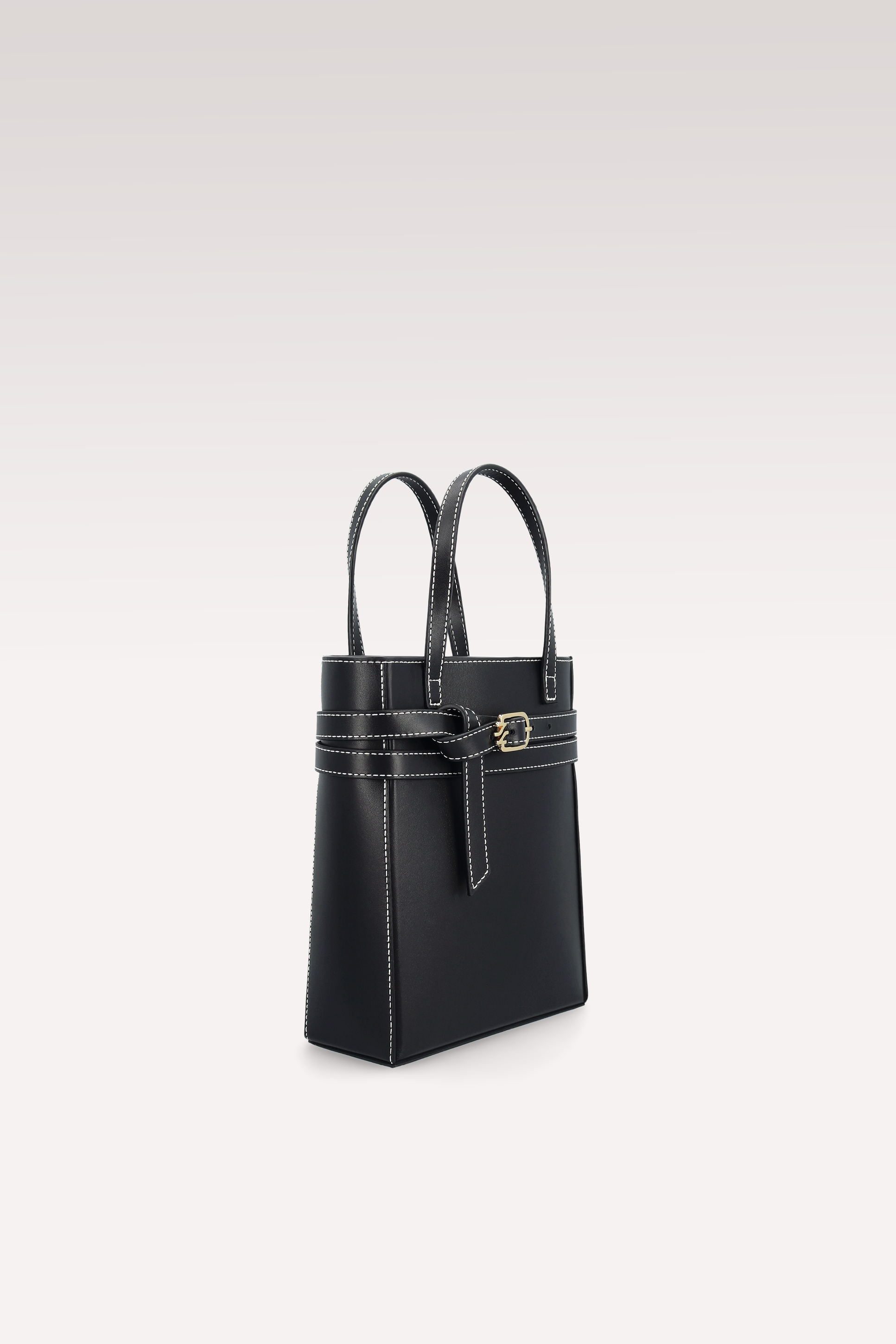 VESPER PUMPS AND CARRIE BLACK LEATHER CROSSBODY BAG WITH WHITE STITCHING